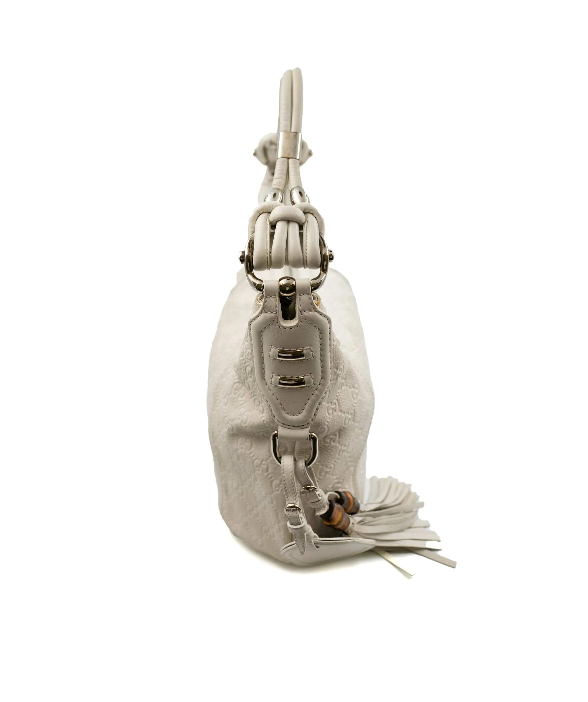 Gucci White Leather Supreme GG logo Hobo bag - AWC1512