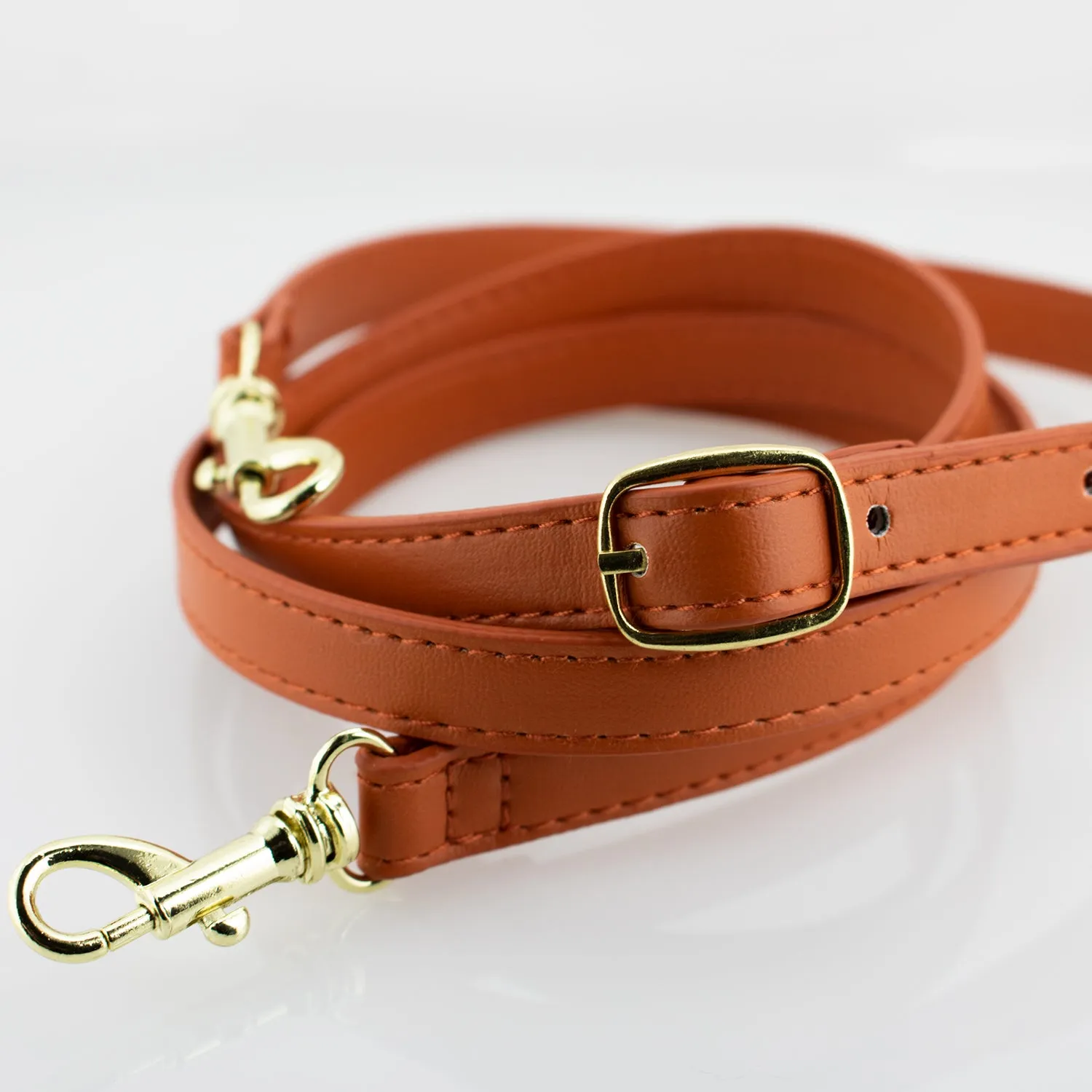 Half Moon Crossbody - Burnt Orange and Clear
