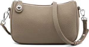 Handbags Luxury Leather Crossbody Bags, Underarm Shoulder Purses for Women (Gray)
