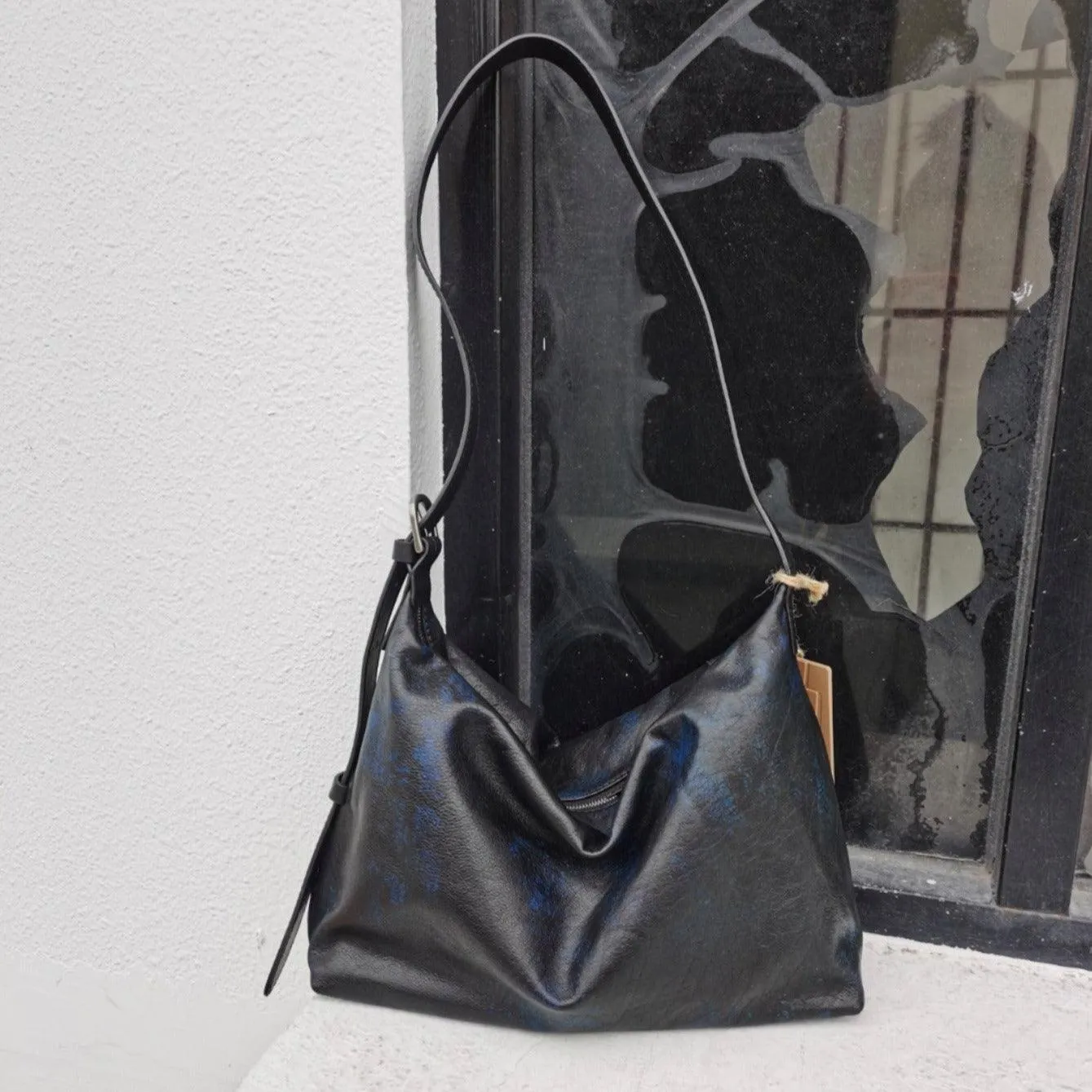 Handcrafted Luxurious Italian Full Grain Leather Hobo Bag Trio Vibrant