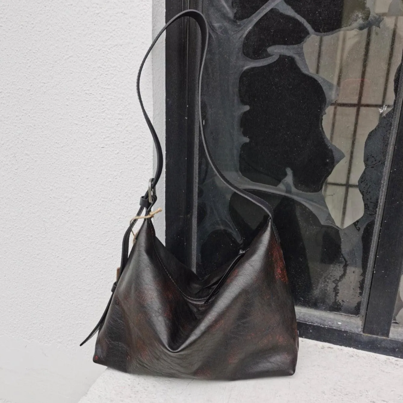 Handcrafted Luxurious Italian Full Grain Leather Hobo Bag Trio Vibrant