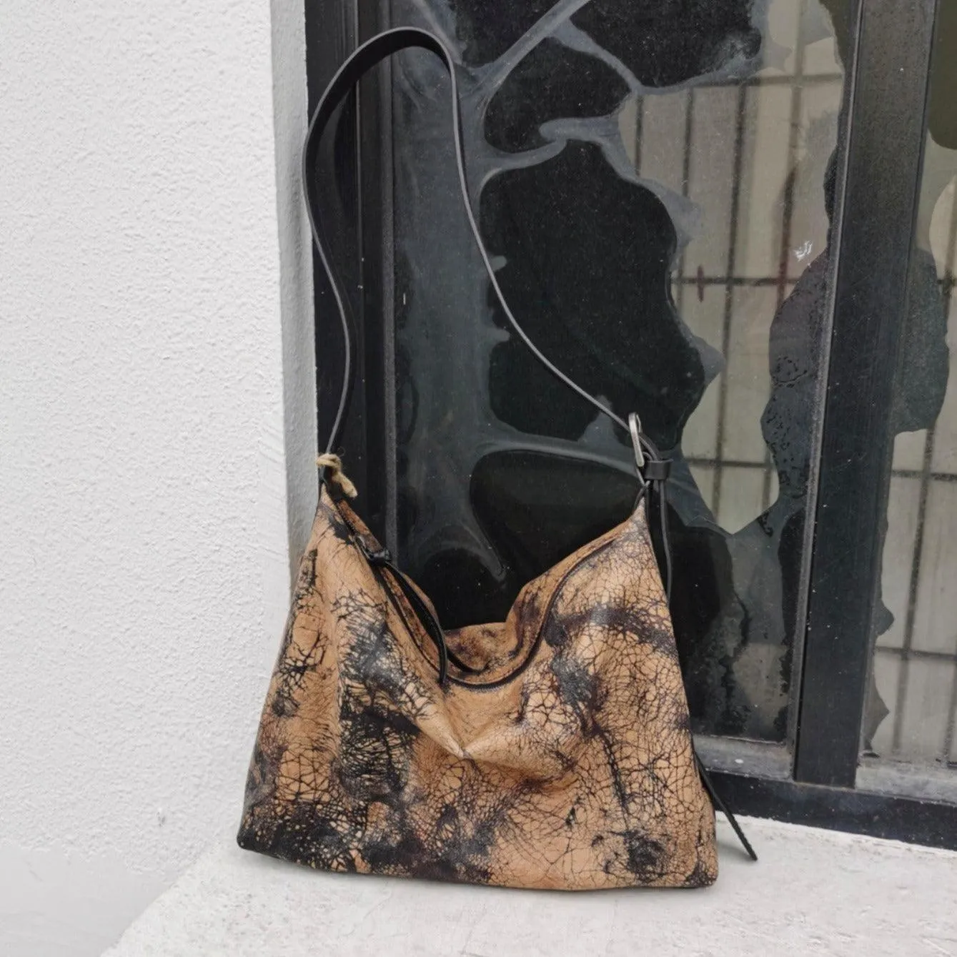 Handcrafted Luxurious Italian Full Grain Leather Hobo Bag Trio Vibrant