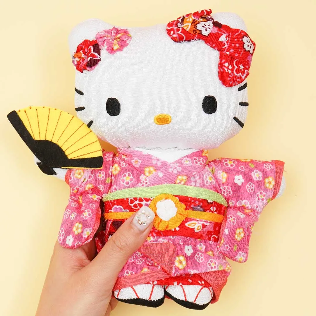 Hello Kitty Chirimen Japanese Doll Plushie - Medium