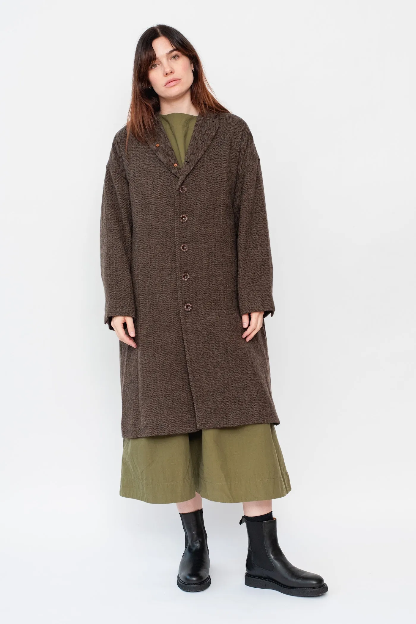 Herringbone Wool Coat