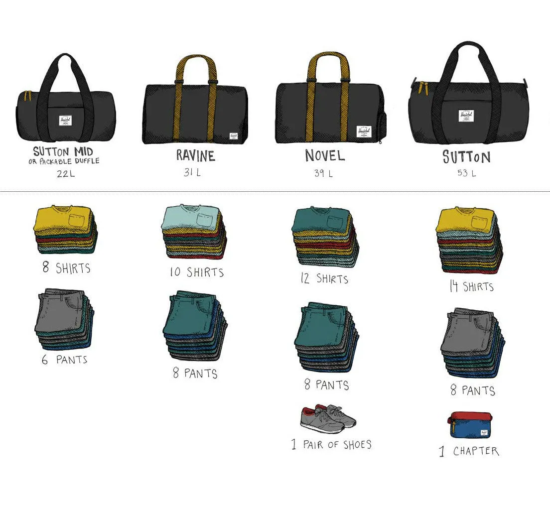 Herschel Supply Novel Duffel Bag - Cadet Blue, Carrot & Navy