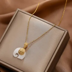Hetian Jade Elephant Pendant Necklace Woman