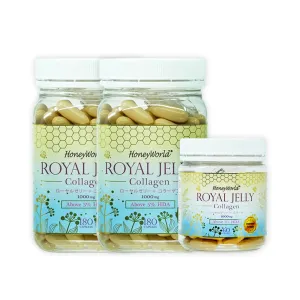 HoneyWorld® Japanese Royal Jelly   Collagen 1000mg Capsules Bundle (180's x 2   60's)