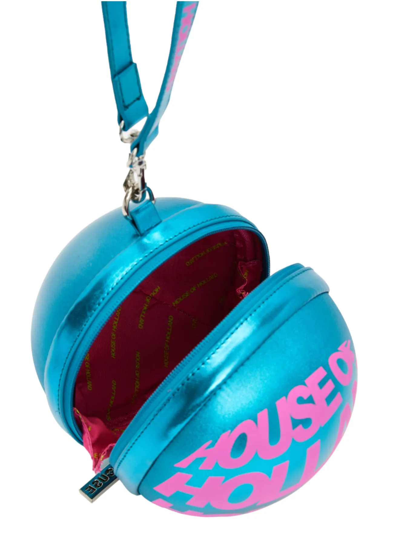 House of Holland Blue Metallic Sphere Crossbody Bag