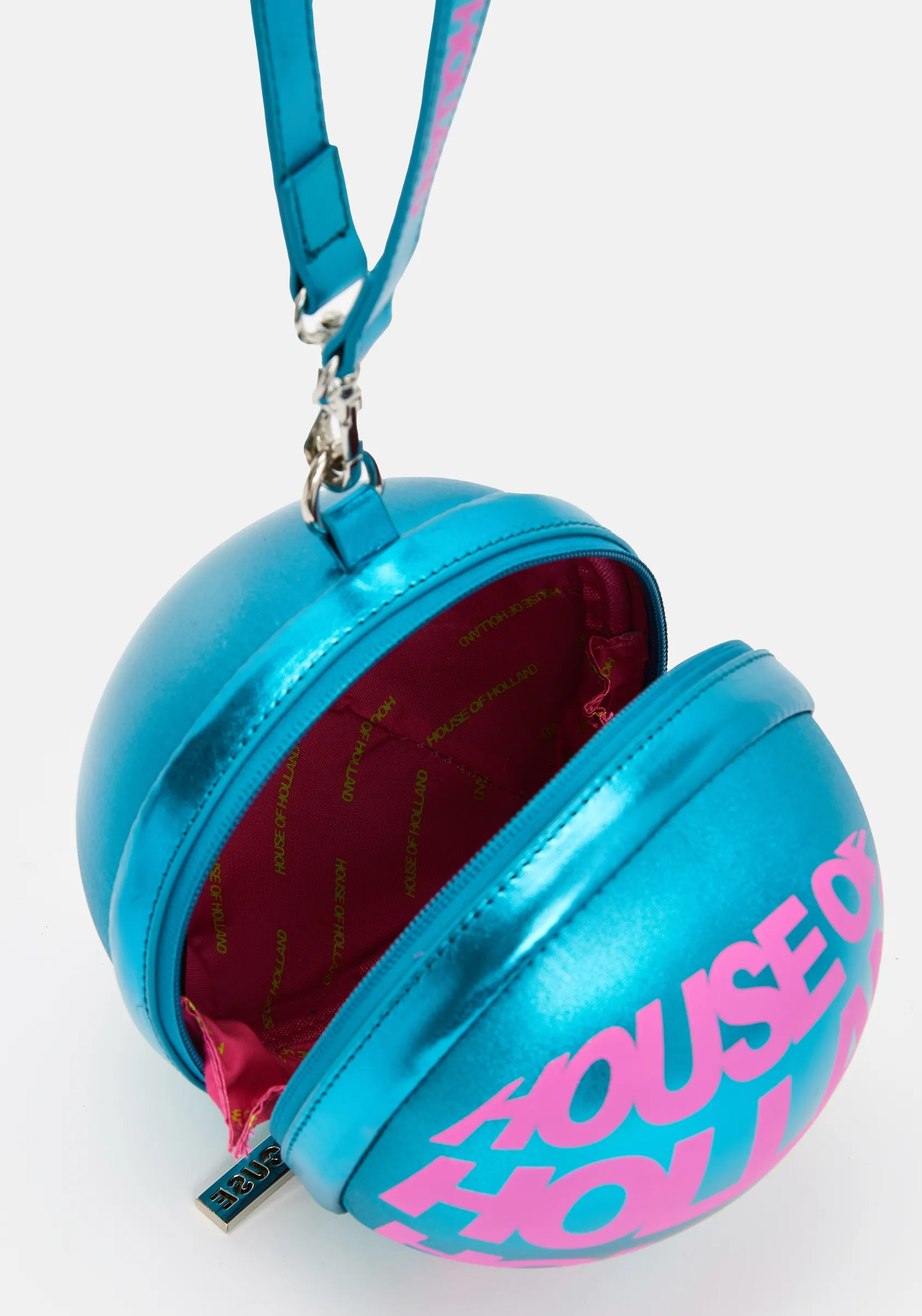 House of Holland Blue Metallic Sphere Crossbody Bag
