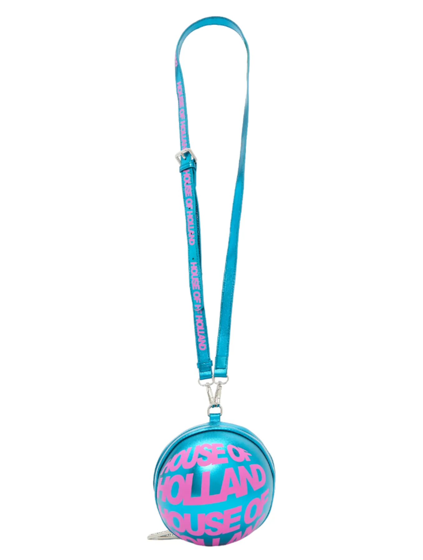 House of Holland Blue Metallic Sphere Crossbody Bag