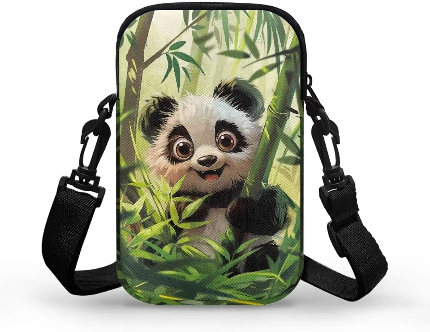 HUGS IDEA Cute Panda Print Small Messenger Bag Casual Shoulder Bag Mini Handbags Phone Bag for Women Crossbody Pouch Satchel Bags