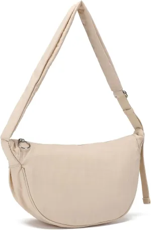 I IHAYNER Small Nylon Crescent Bag for Women Lightweight Crossbody Purse Casual Shoulder Bags