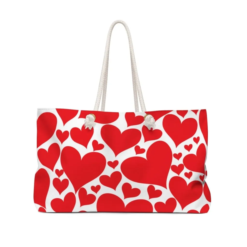 inQue.Style Women's Weekender Tote Bag Love Red Hearts