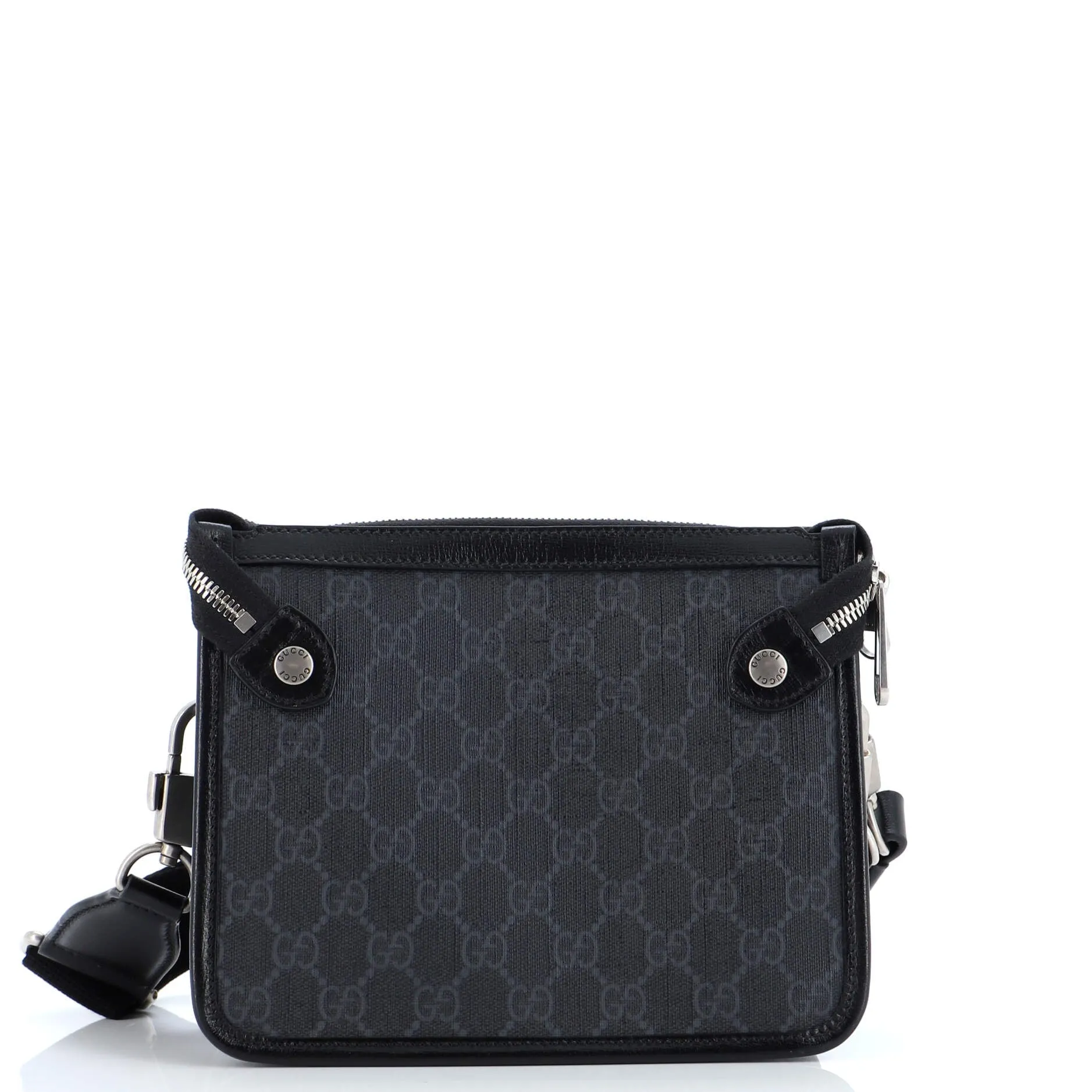 Interlocking G Patch Wristlet Flap Messenger Bag GG Coated Canvas Small