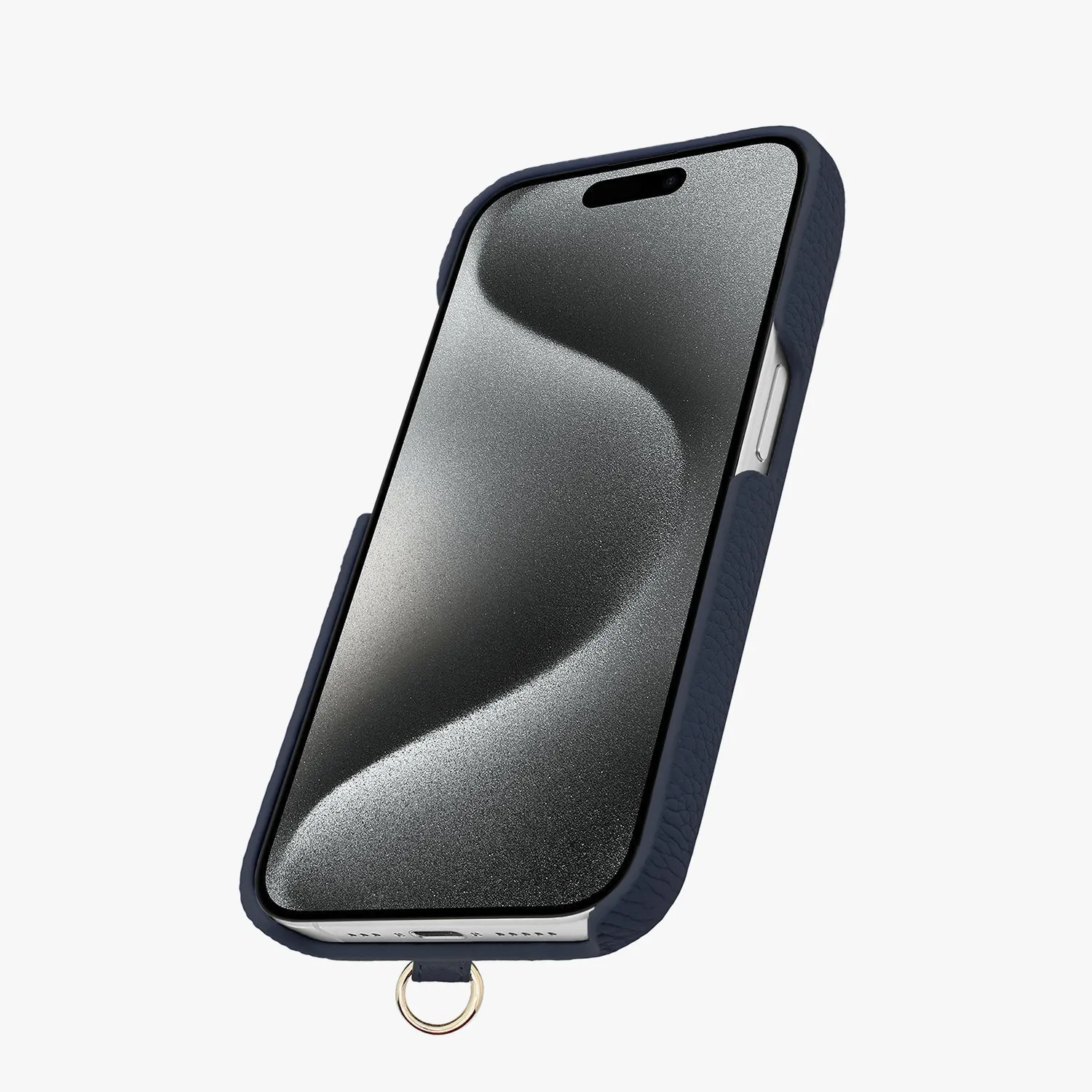 iPhone 15 Pro Max Leather Sling Card Case with Crossbody Leather Strap