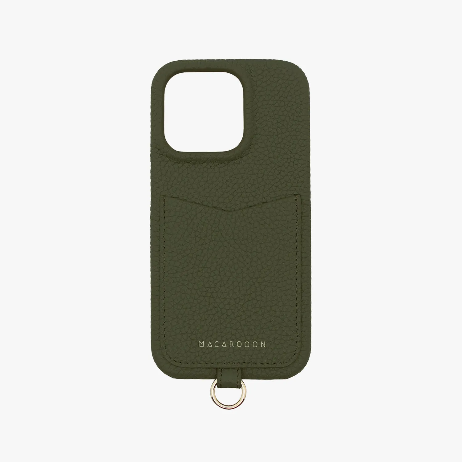 iPhone 15 Pro Max Leather Sling Card Case with Crossbody Leather Strap