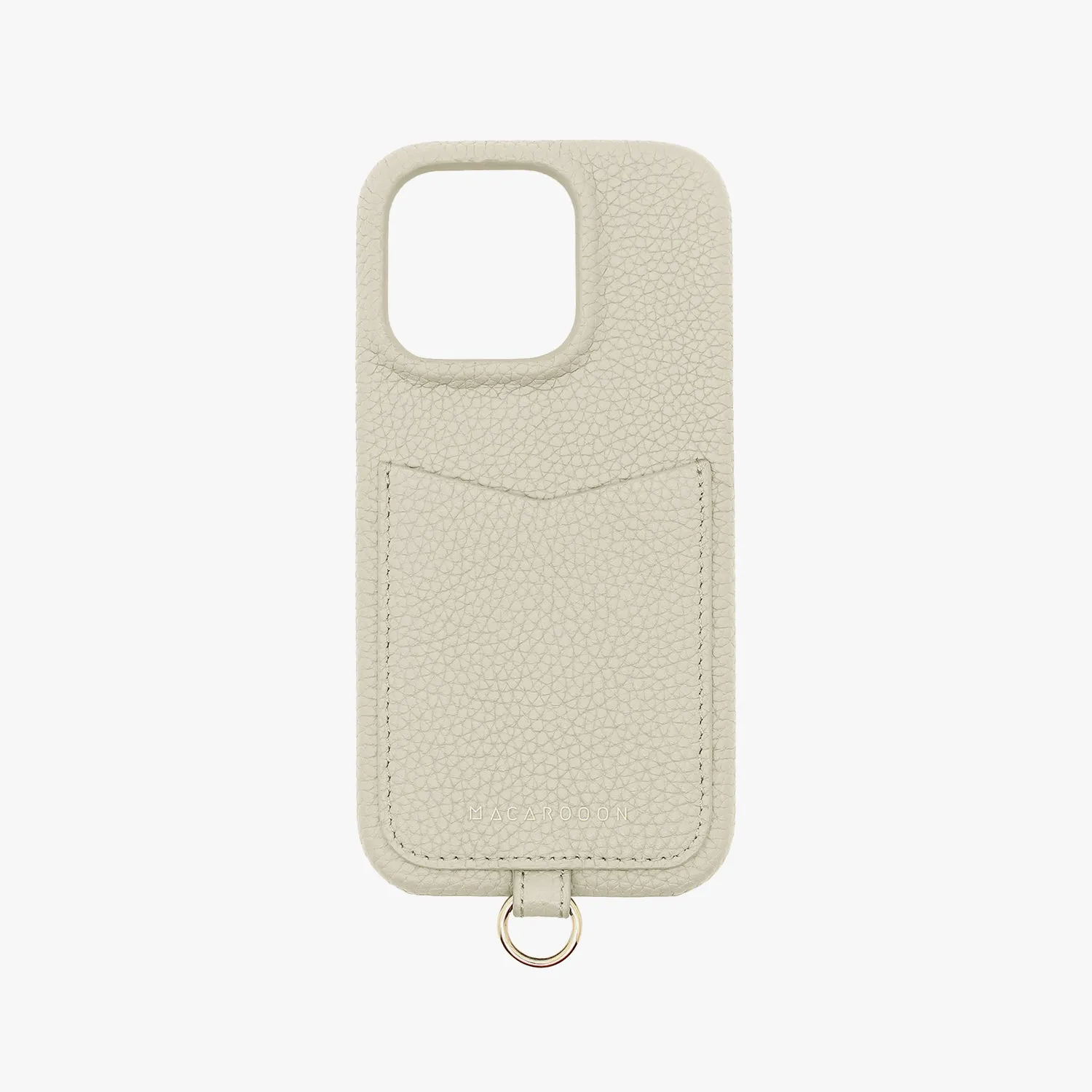 iPhone 15 Pro Max Leather Sling Card Case with Crossbody Leather Strap