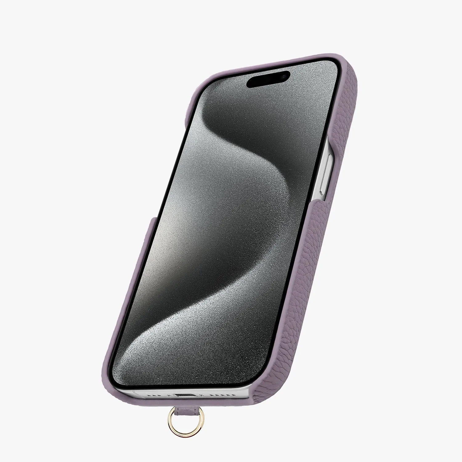 iPhone 15 Pro Max Leather Sling Card Case with Crossbody Leather Strap