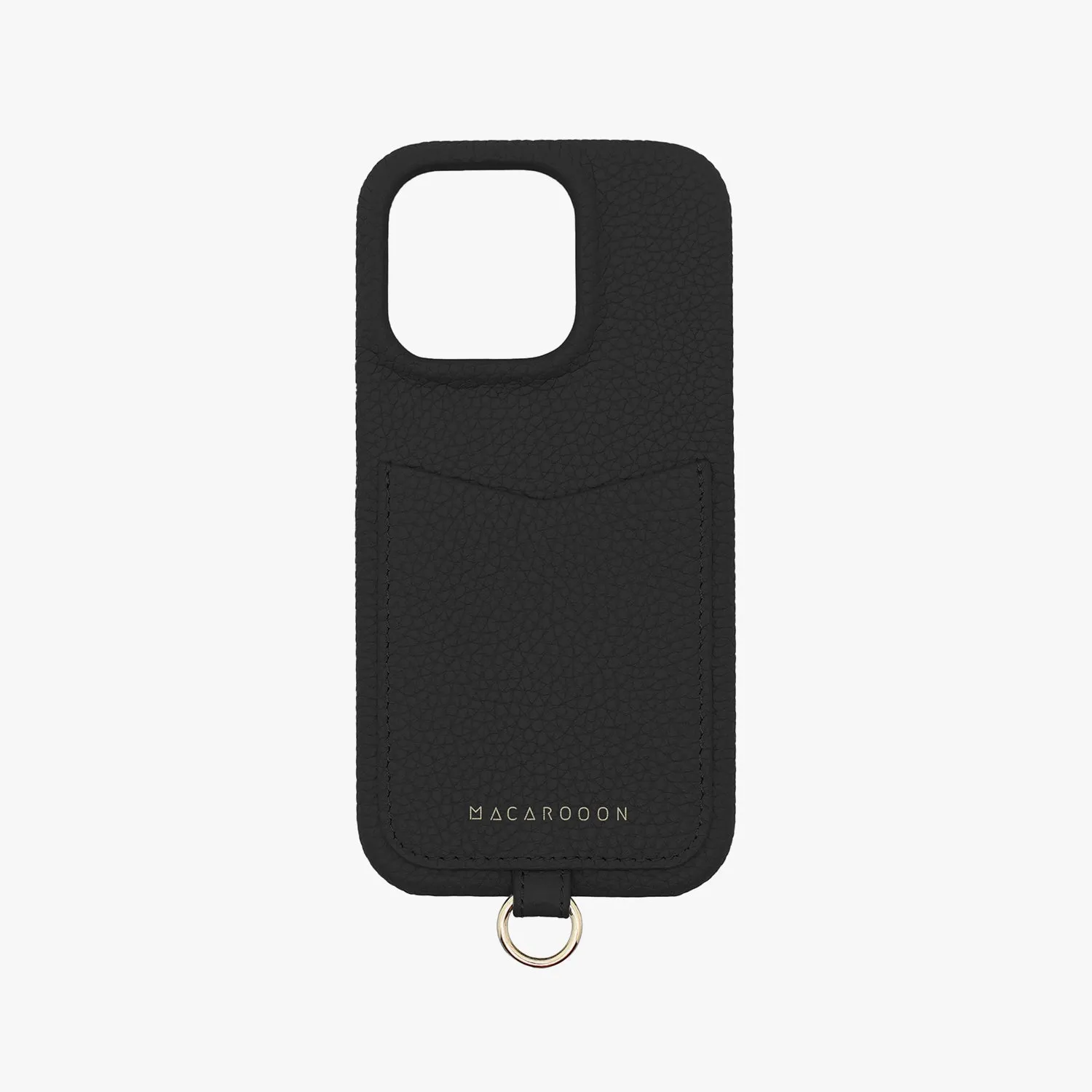 iPhone 15 Pro Max Leather Sling Card Case with Crossbody Leather Strap