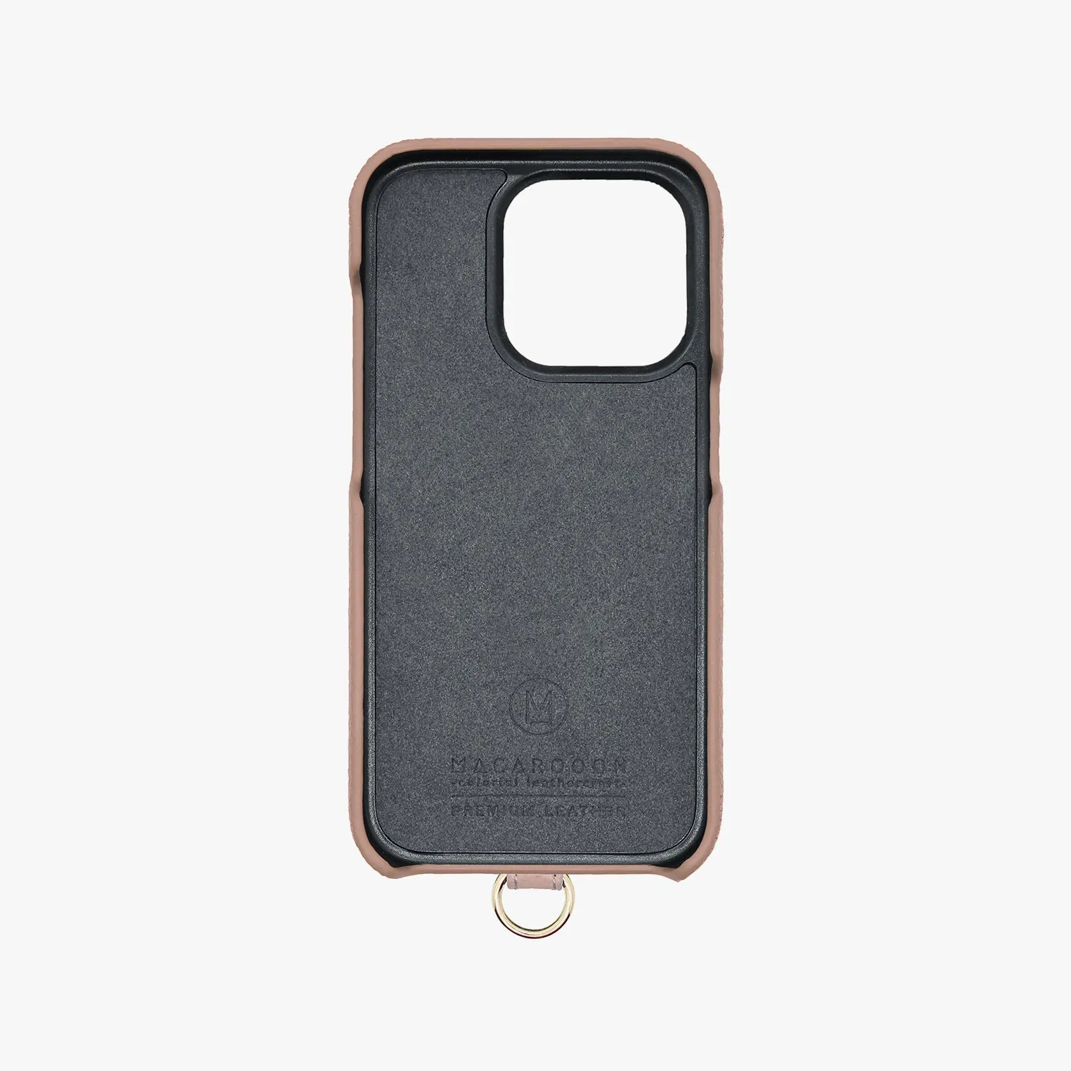 iPhone 15 Pro Max Leather Sling Card Case with Crossbody Leather Strap