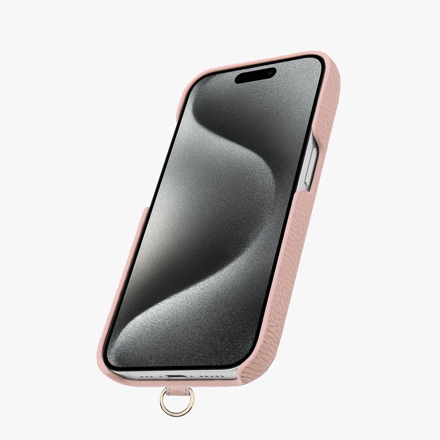 iPhone 15 Pro Max Leather Sling Card Case with Crossbody Leather Strap