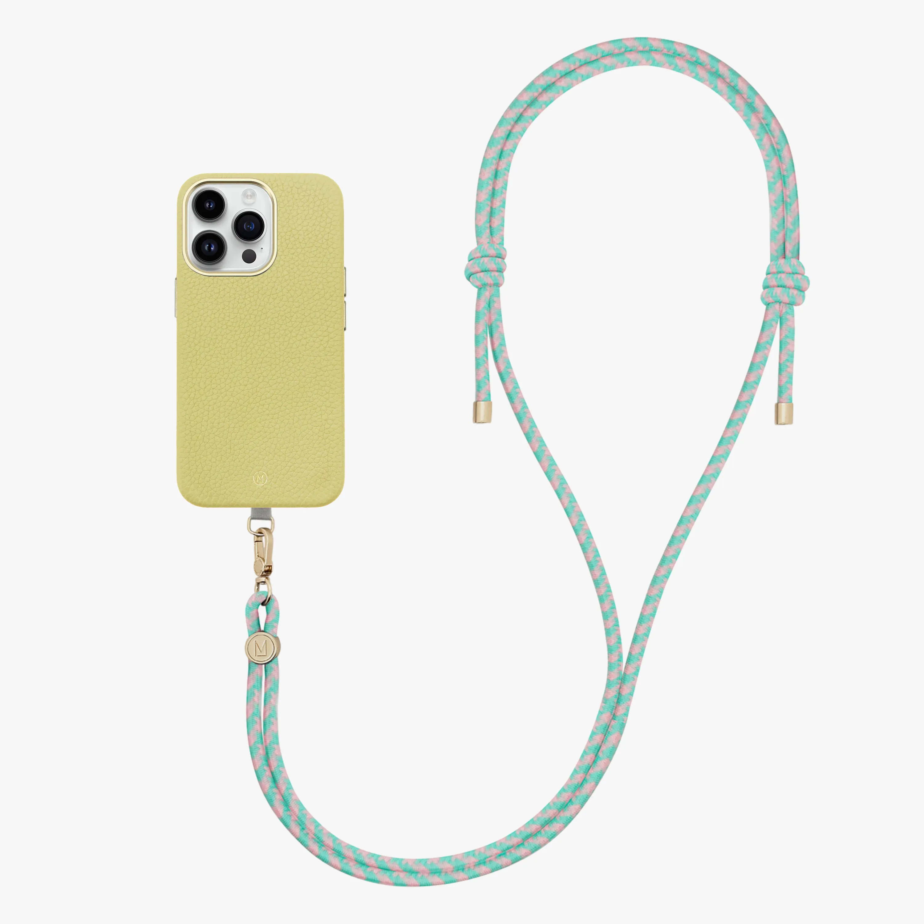 iPhone 16 Pro Max Leather MagSafe Case with Crossbody Rope Strap