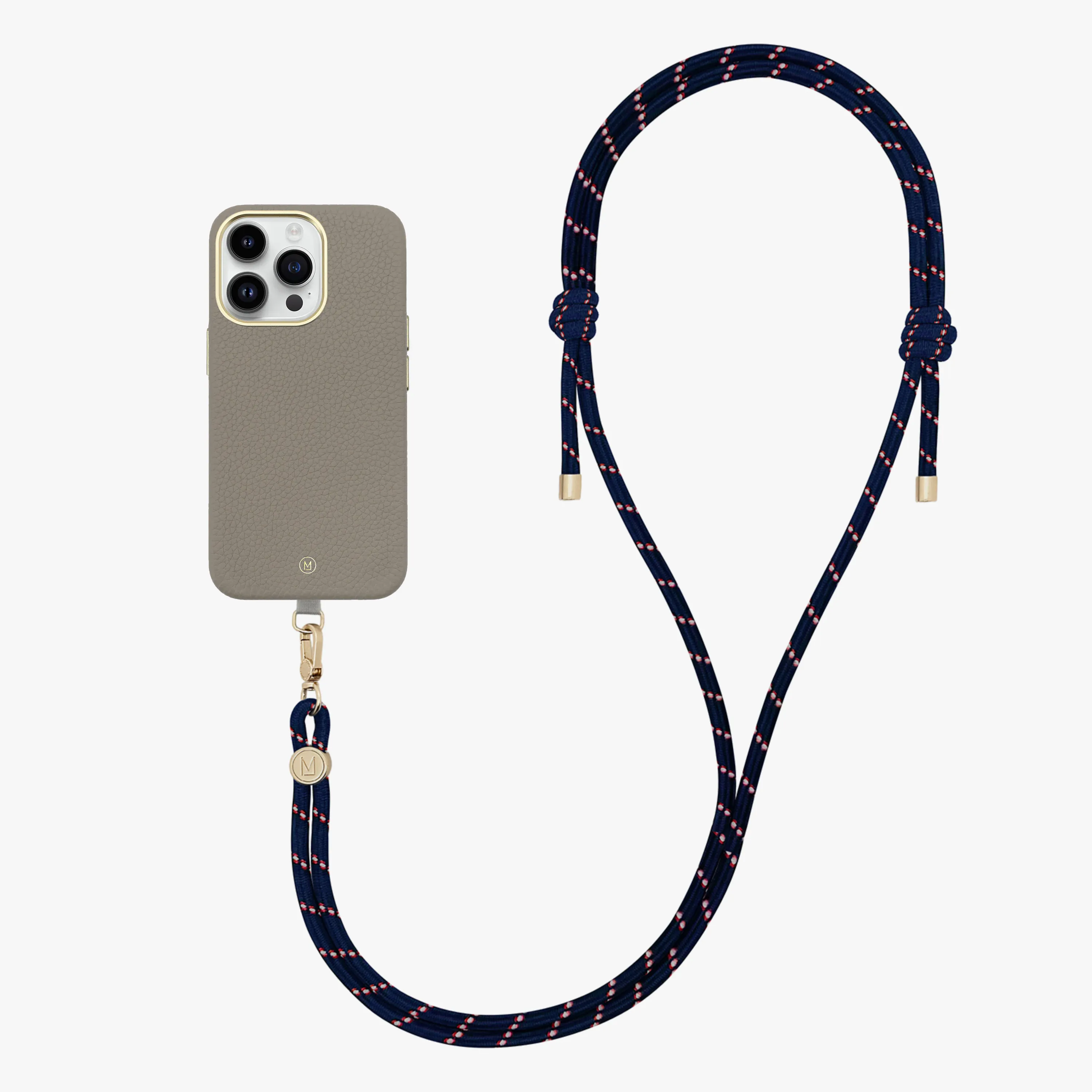 iPhone 16 Pro Max Leather MagSafe Case with Crossbody Rope Strap
