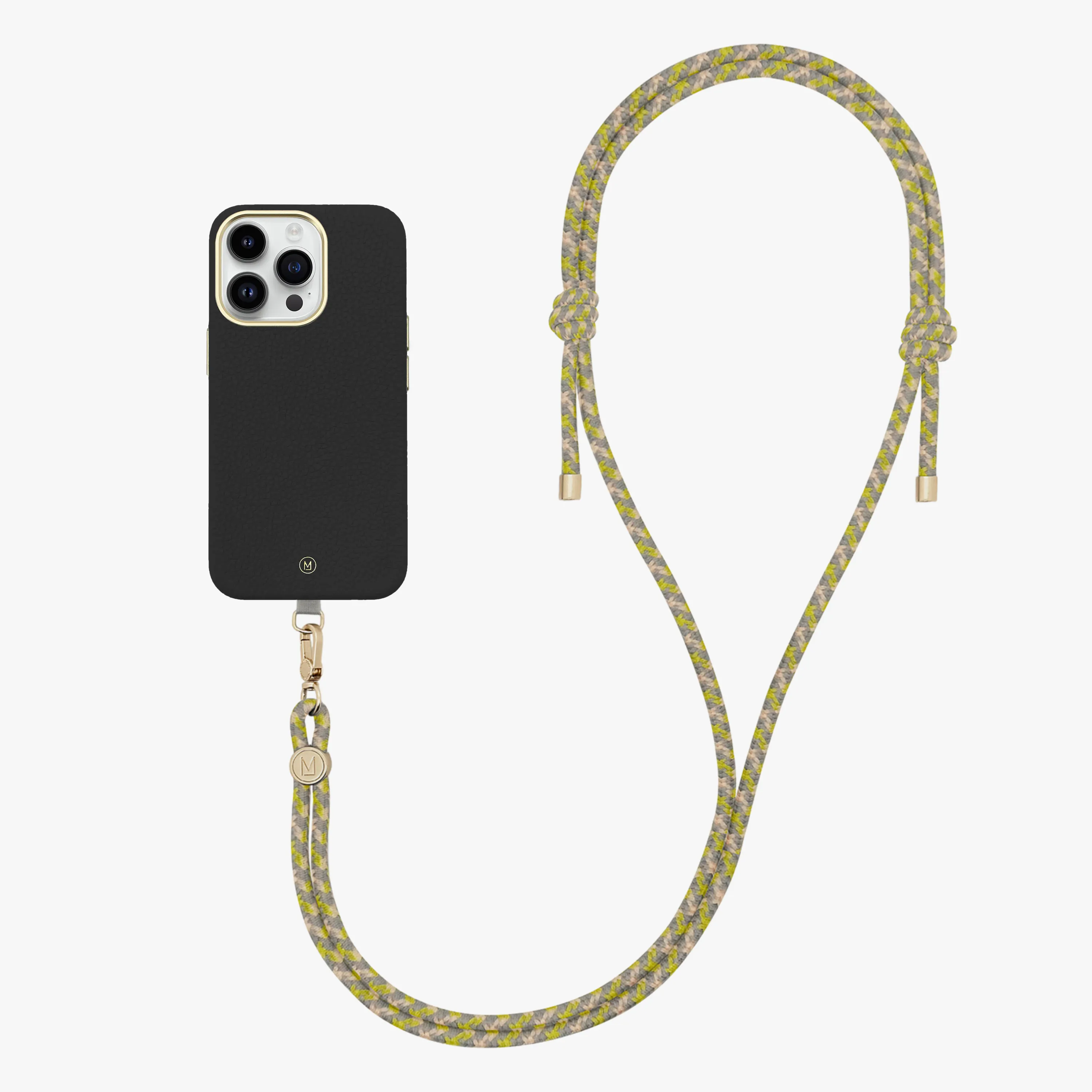 iPhone 16 Pro Max Leather MagSafe Case with Crossbody Rope Strap
