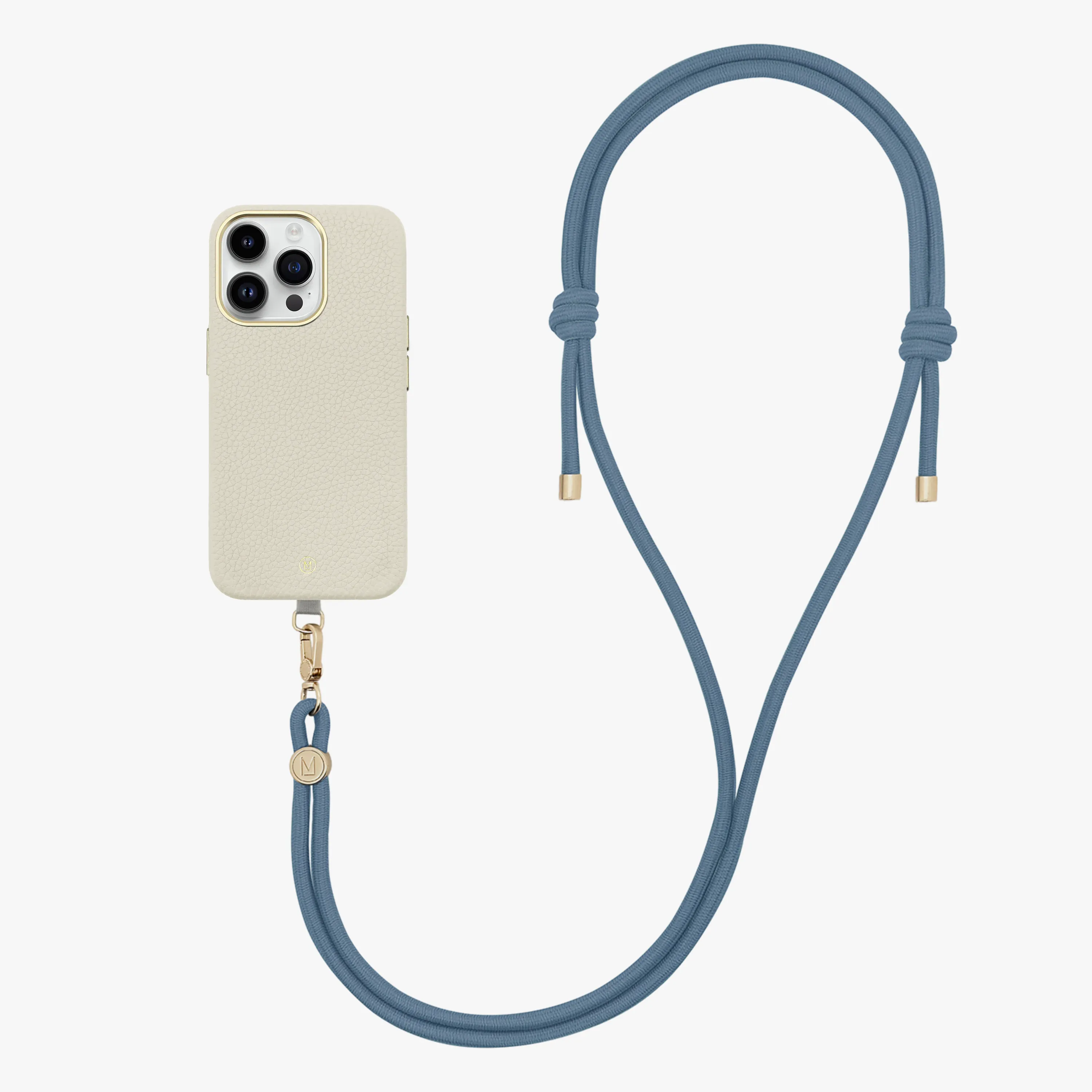 iPhone 16 Pro Max Leather MagSafe Case with Crossbody Rope Strap