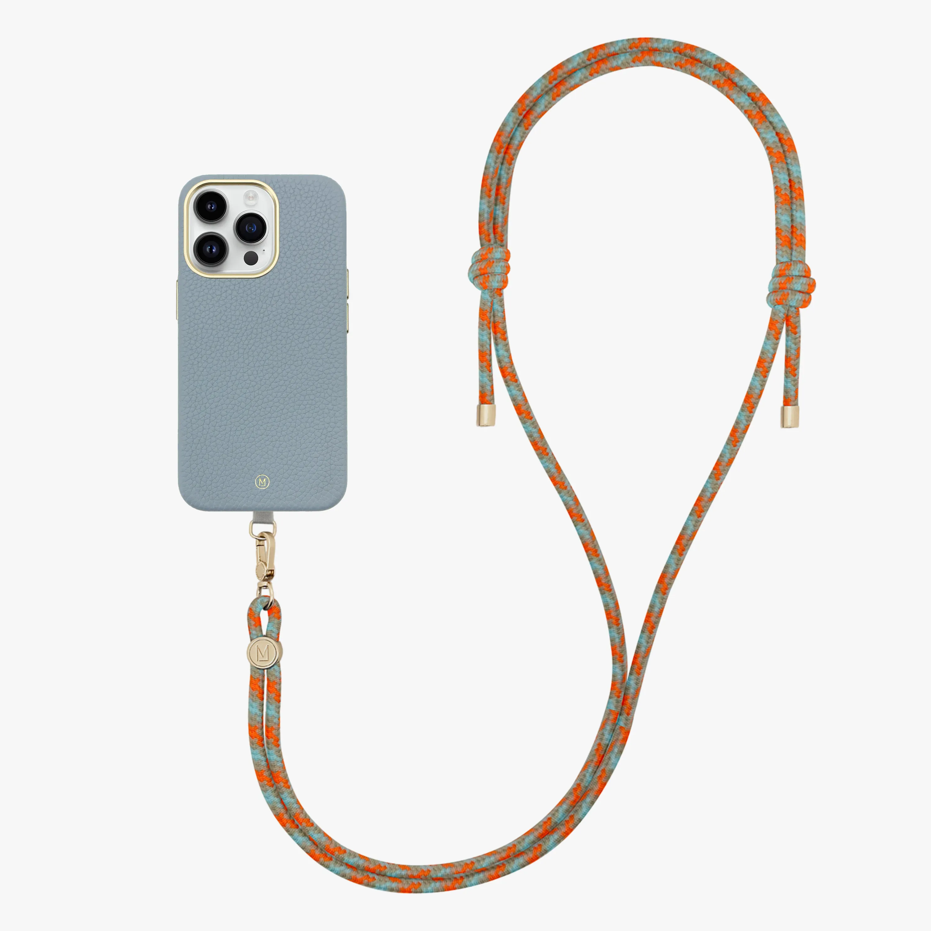 iPhone 16 Pro Max Leather MagSafe Case with Crossbody Rope Strap