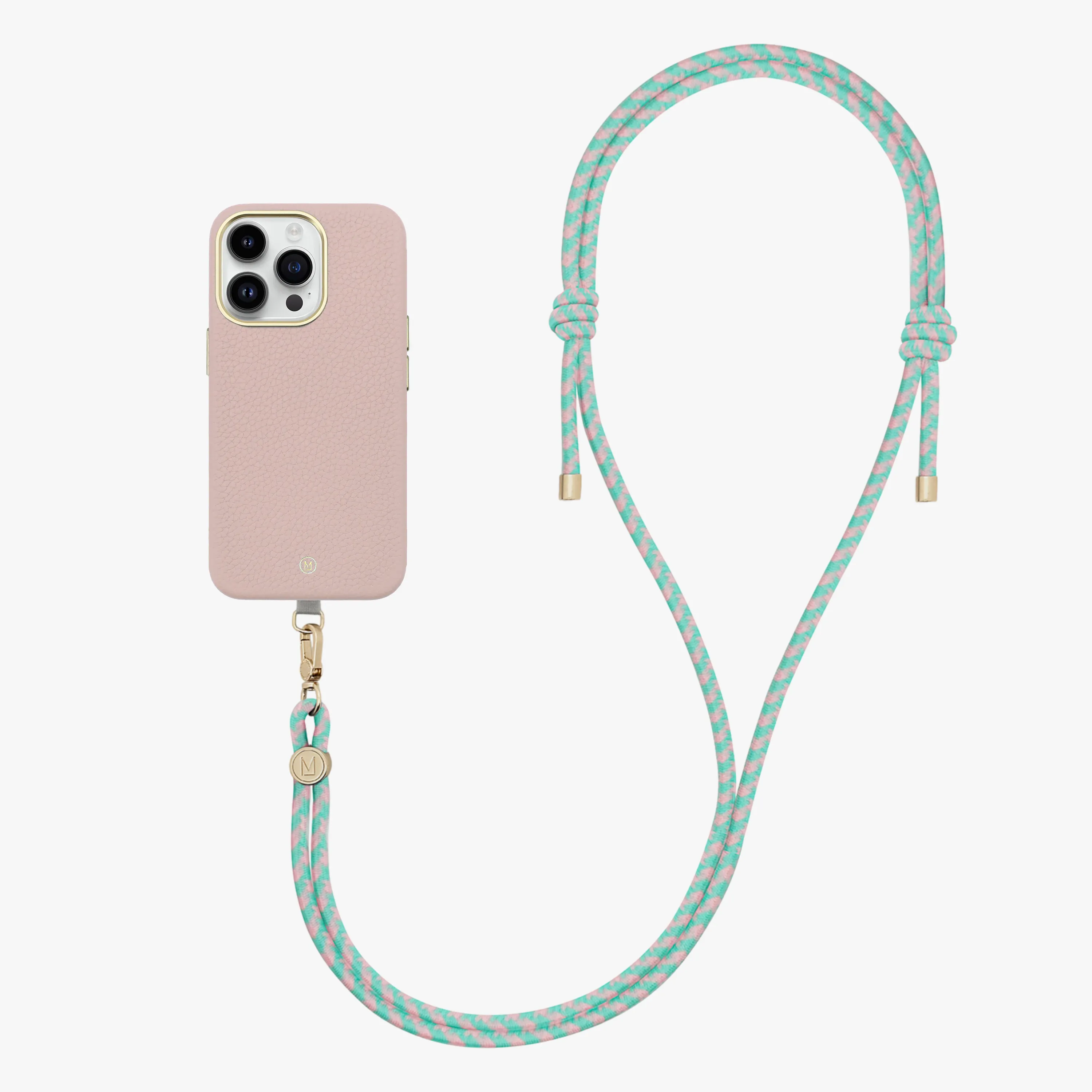 iPhone 16 Pro Max Leather MagSafe Case with Crossbody Rope Strap