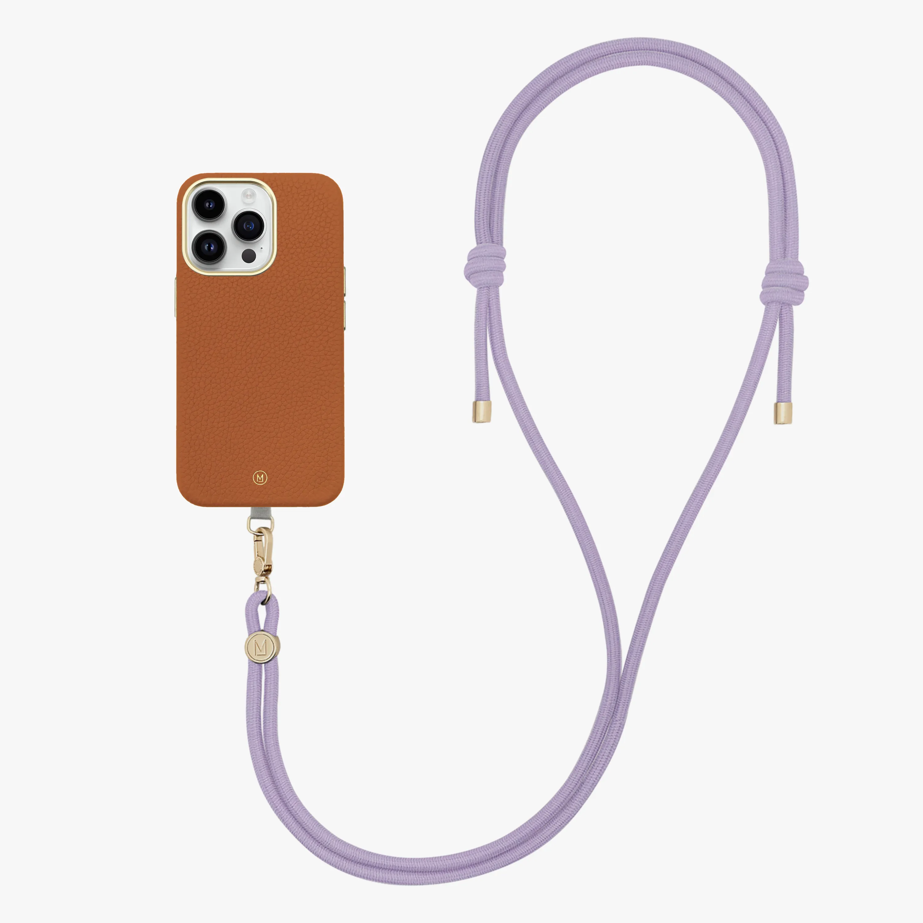 iPhone 16 Pro Max Leather MagSafe Case with Crossbody Rope Strap