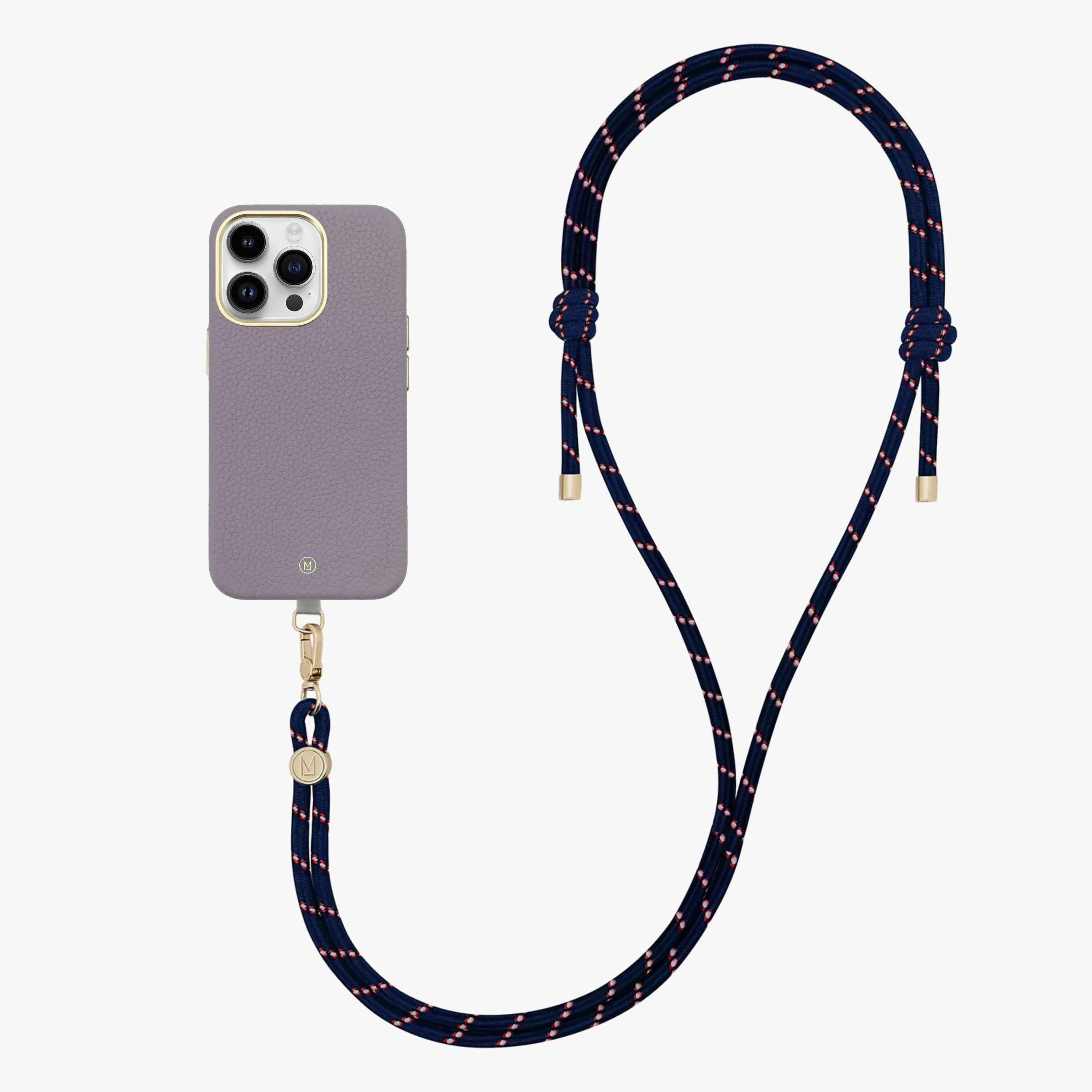 iPhone 16 Pro Max Leather MagSafe Case with Crossbody Rope Strap