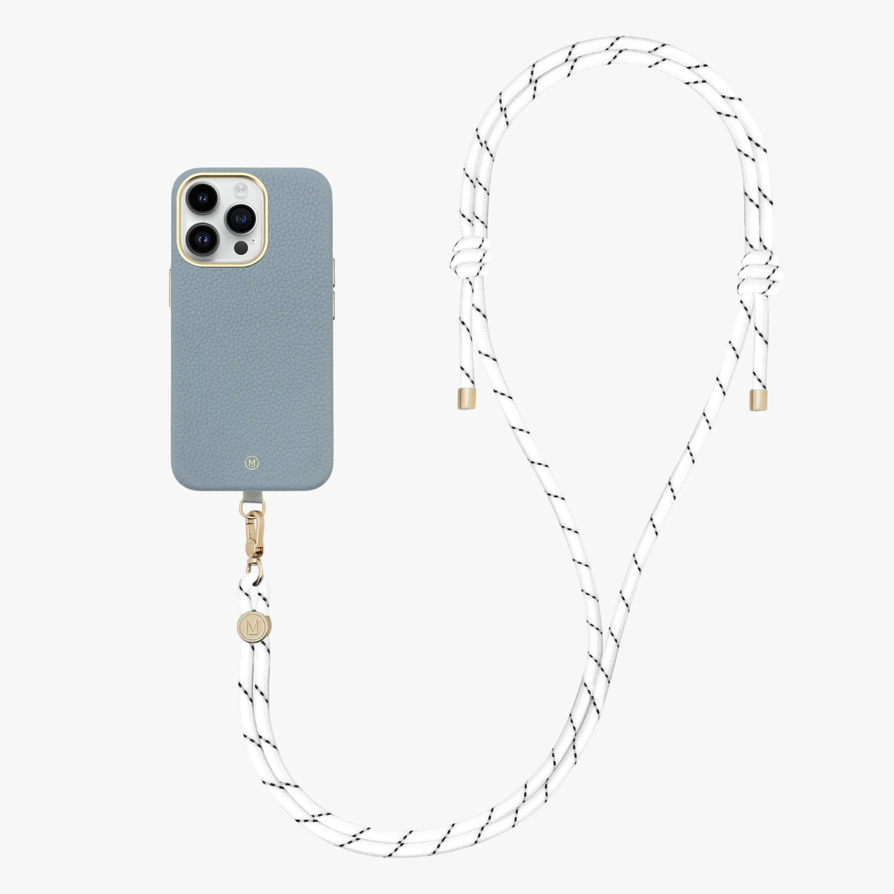 iPhone 16 Pro Max Leather MagSafe Case with Crossbody Rope Strap