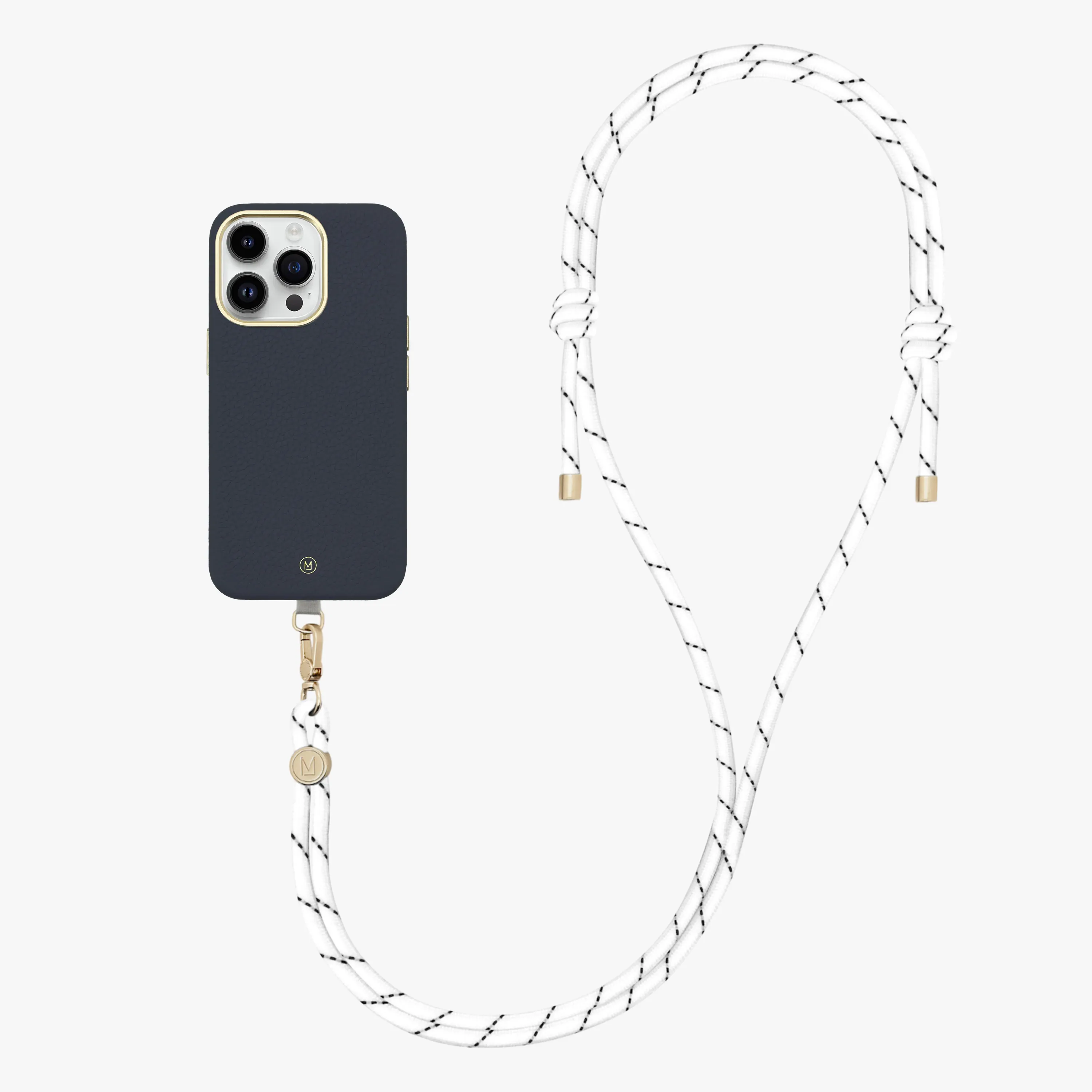 iPhone 16 Pro Max Leather MagSafe Case with Crossbody Rope Strap