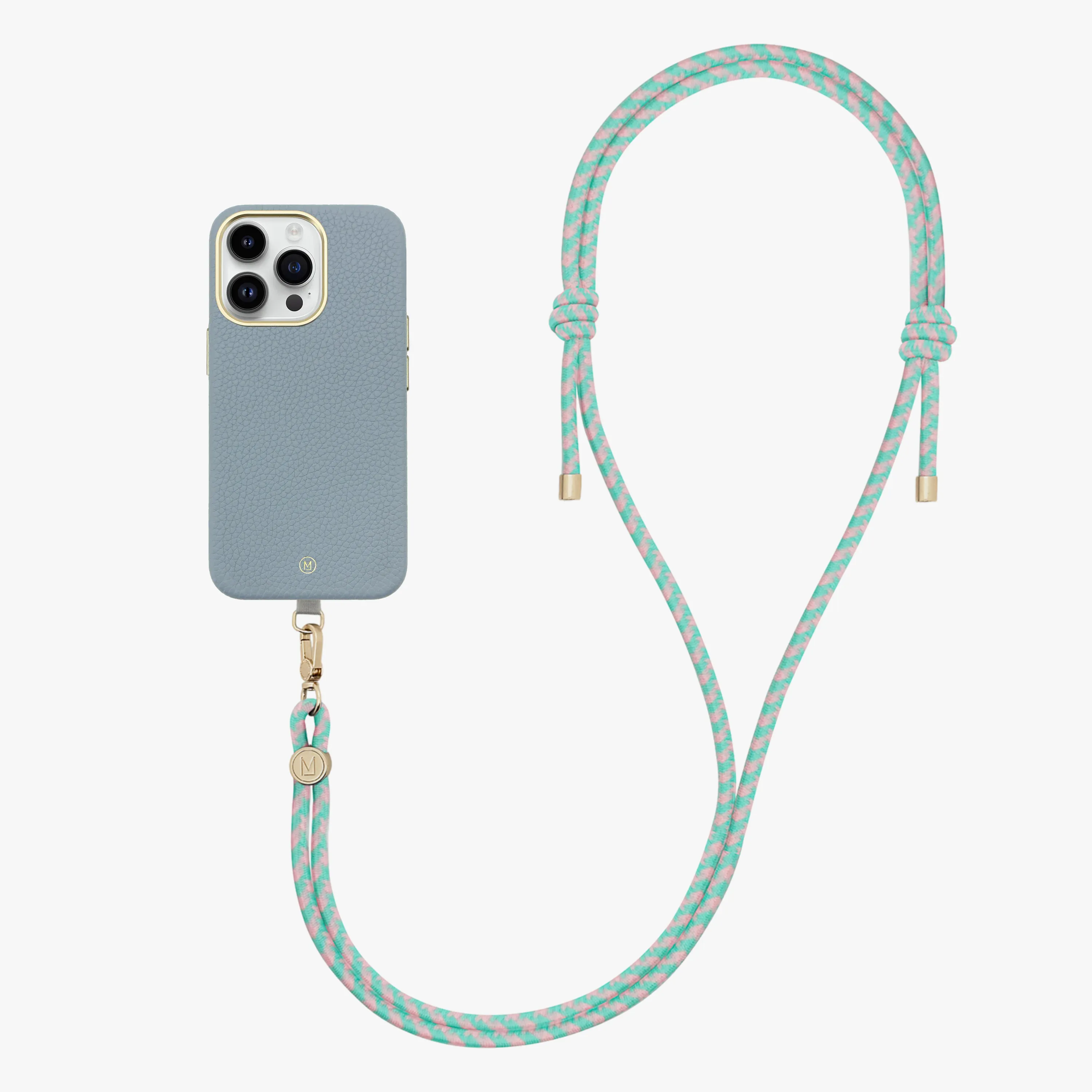 iPhone 16 Pro Max Leather MagSafe Case with Crossbody Rope Strap