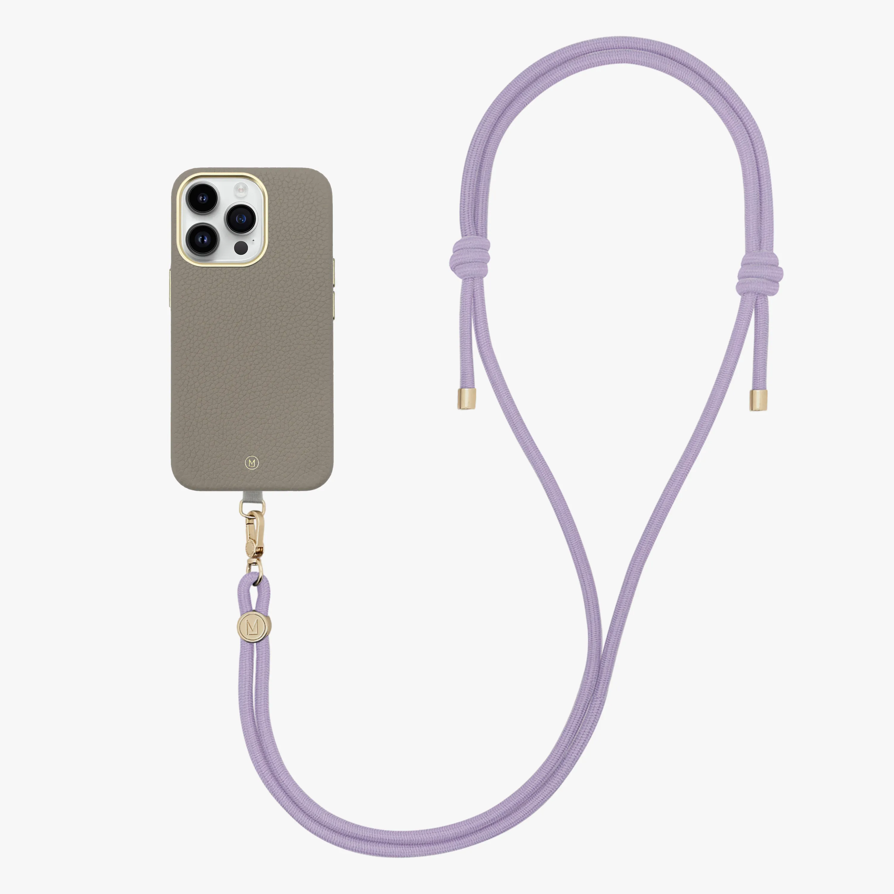 iPhone 16 Pro Max Leather MagSafe Case with Crossbody Rope Strap