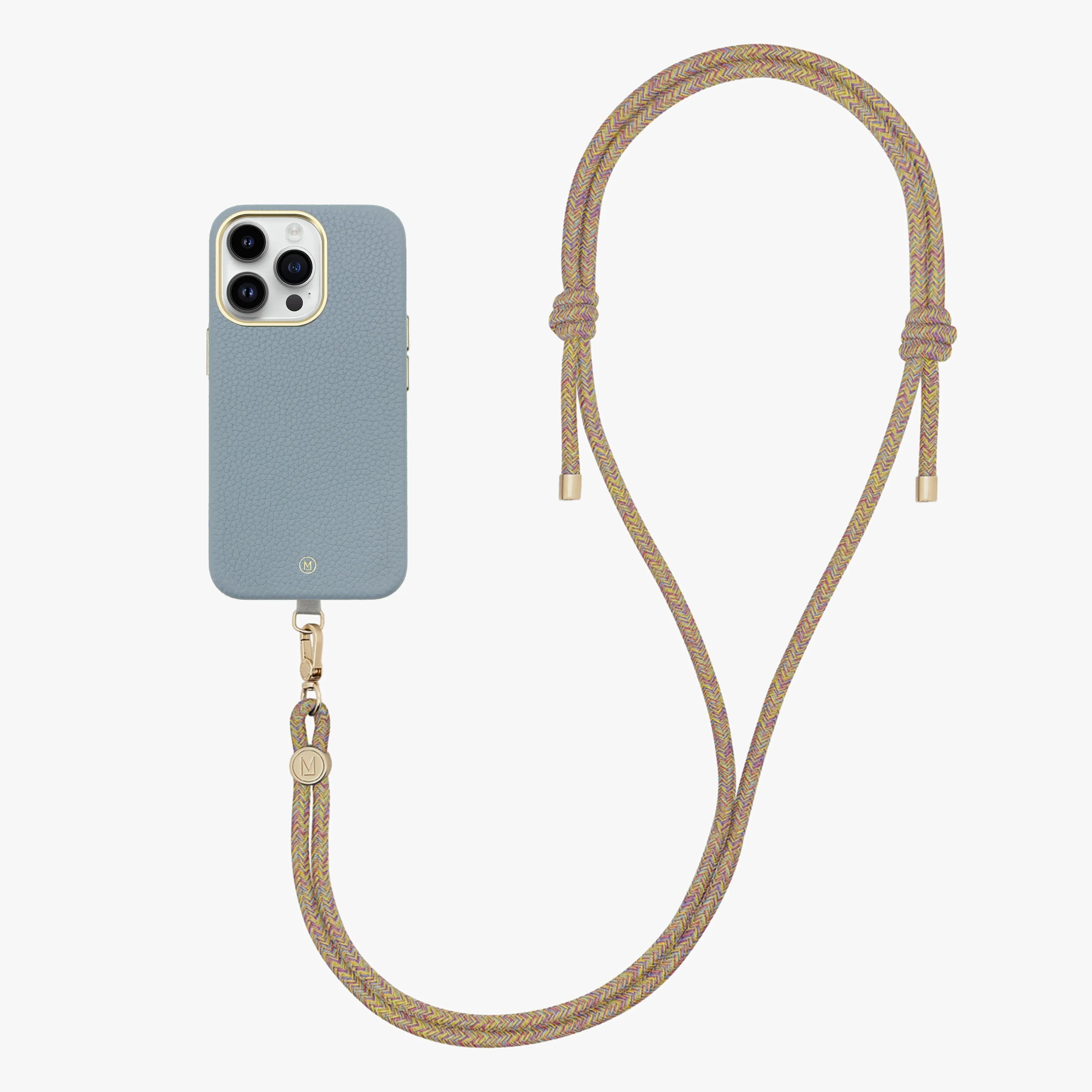 iPhone 16 Pro Max Leather MagSafe Case with Crossbody Rope Strap