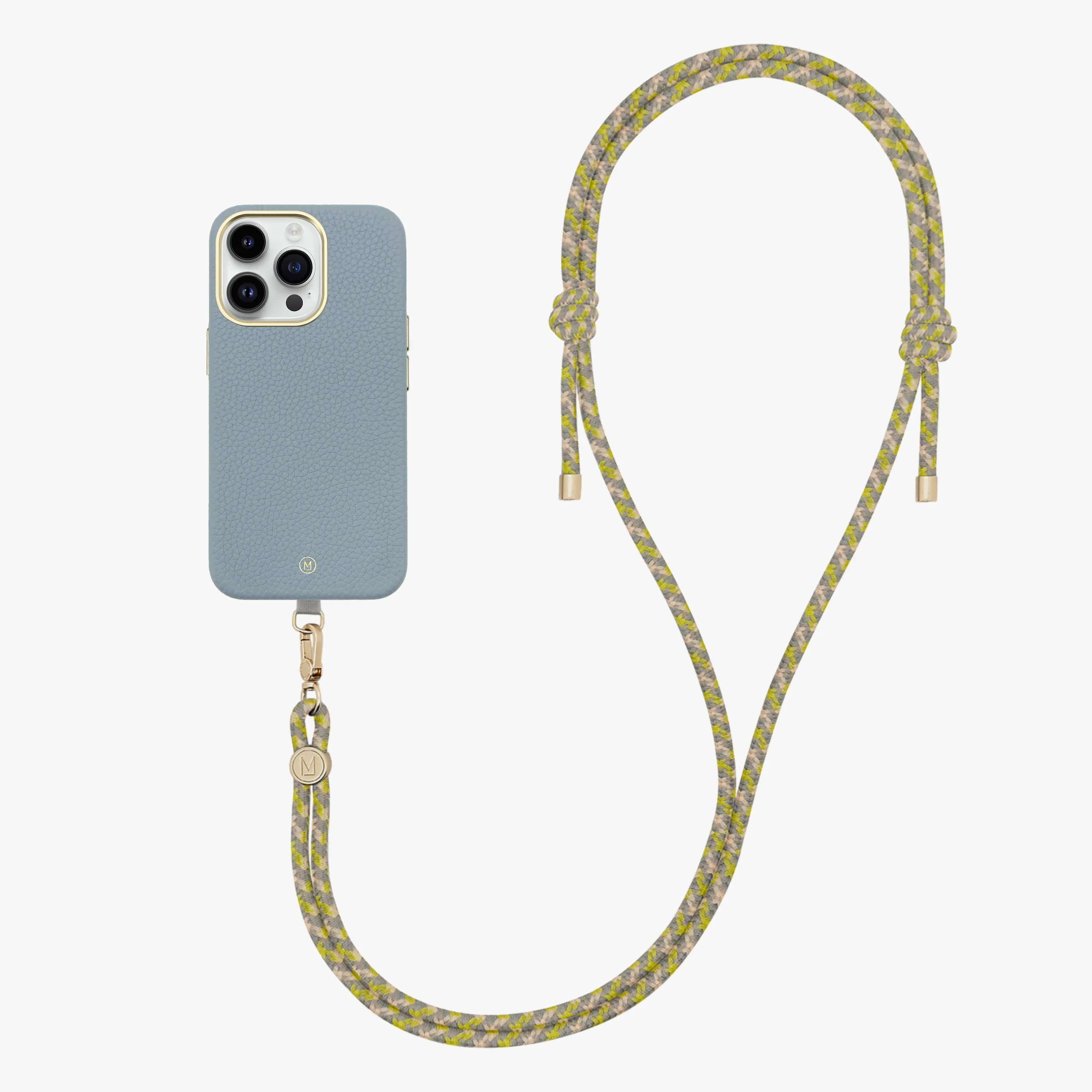iPhone 16 Pro Max Leather MagSafe Case with Crossbody Rope Strap