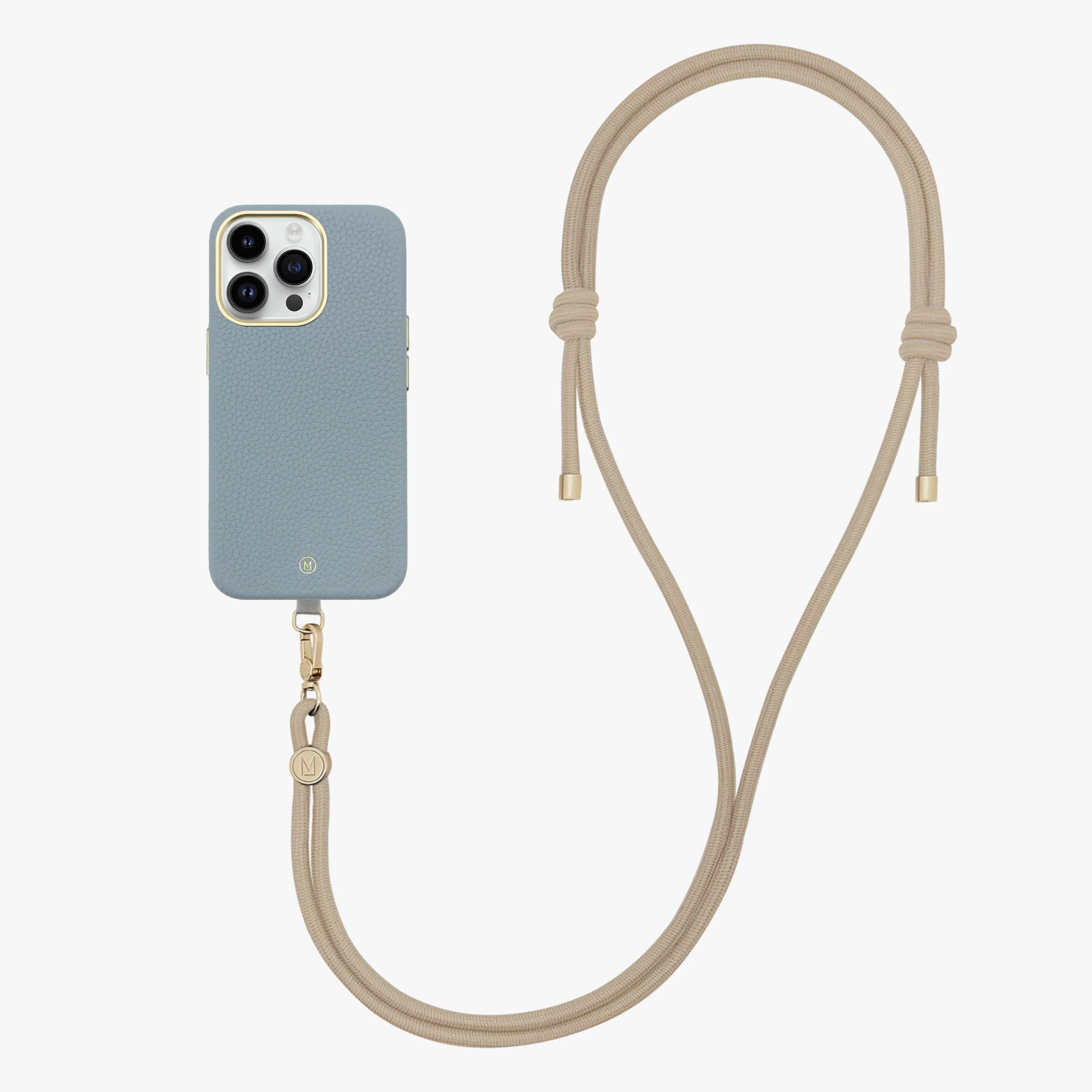 iPhone 16 Pro Max Leather MagSafe Case with Crossbody Rope Strap