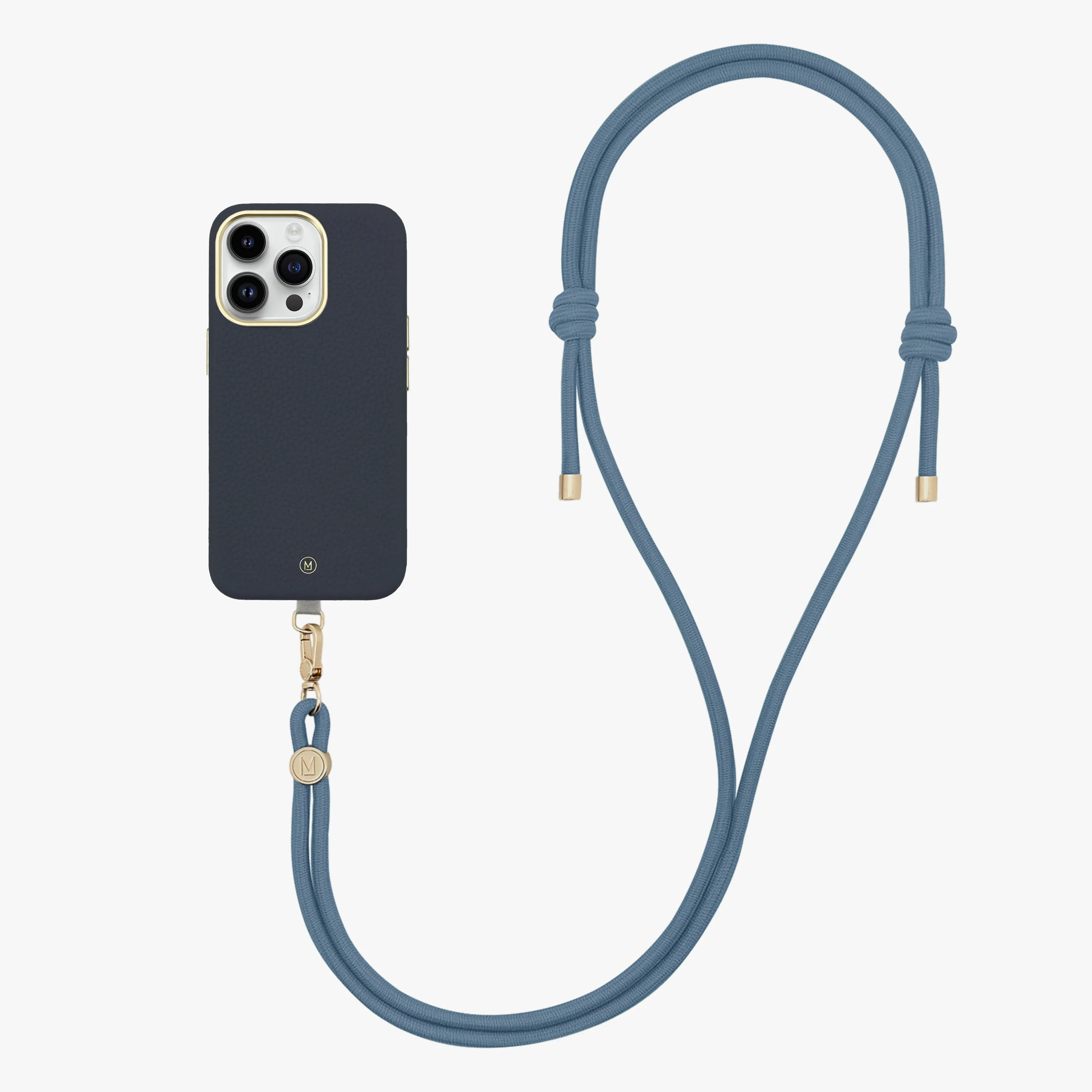 iPhone 16 Pro Max Leather MagSafe Case with Crossbody Rope Strap