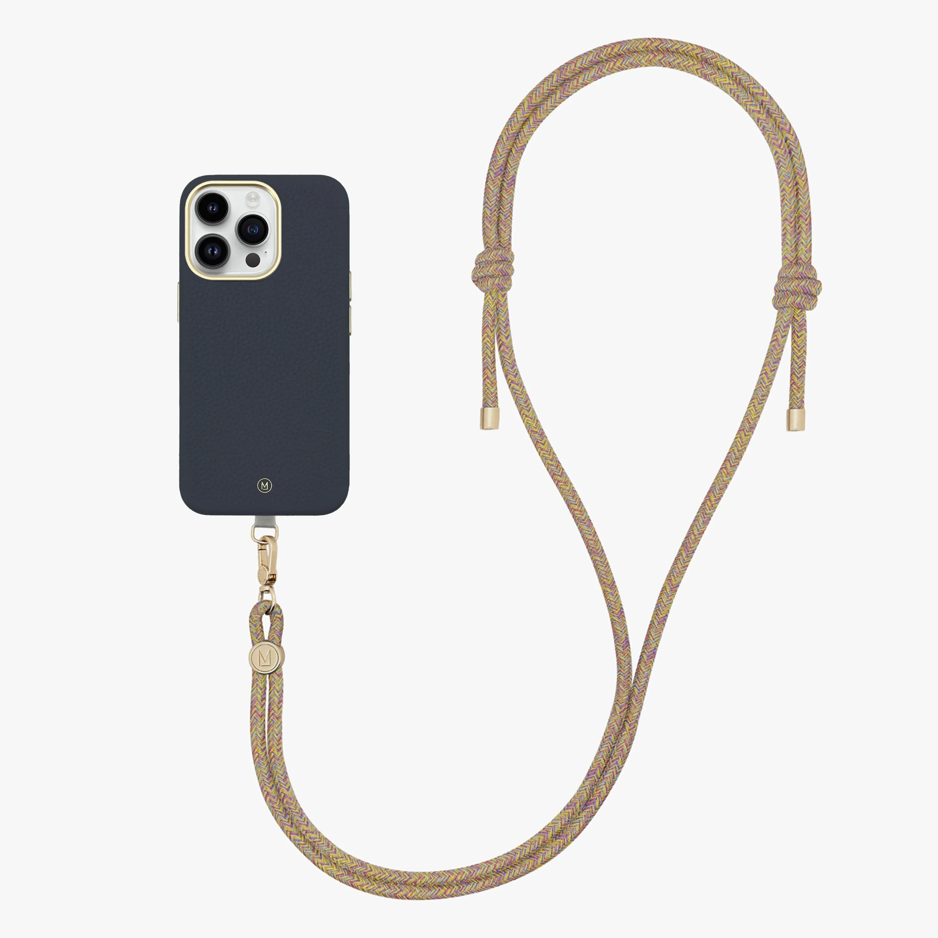 iPhone 16 Pro Max Leather MagSafe Case with Crossbody Rope Strap