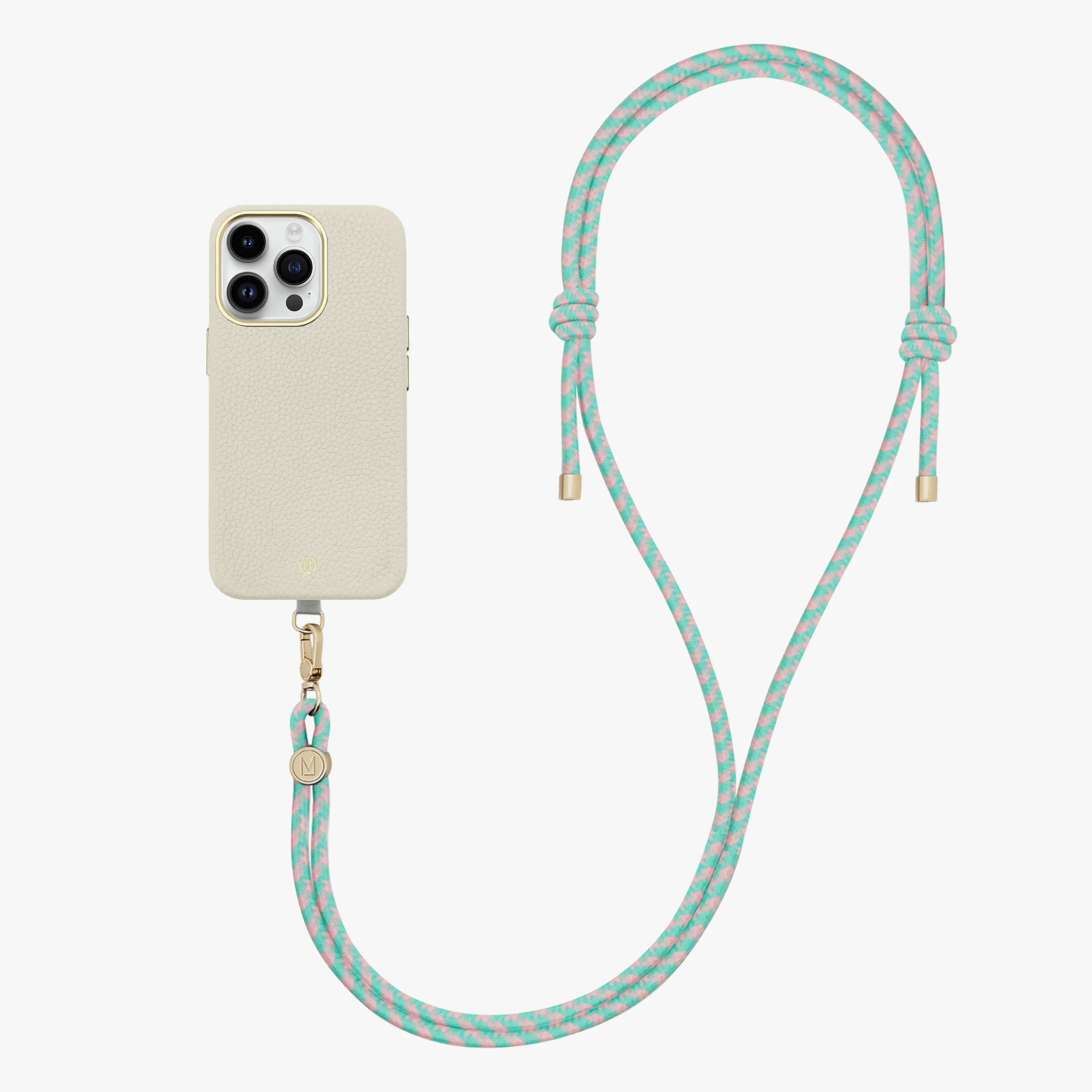 iPhone 16 Pro Max Leather MagSafe Case with Crossbody Rope Strap