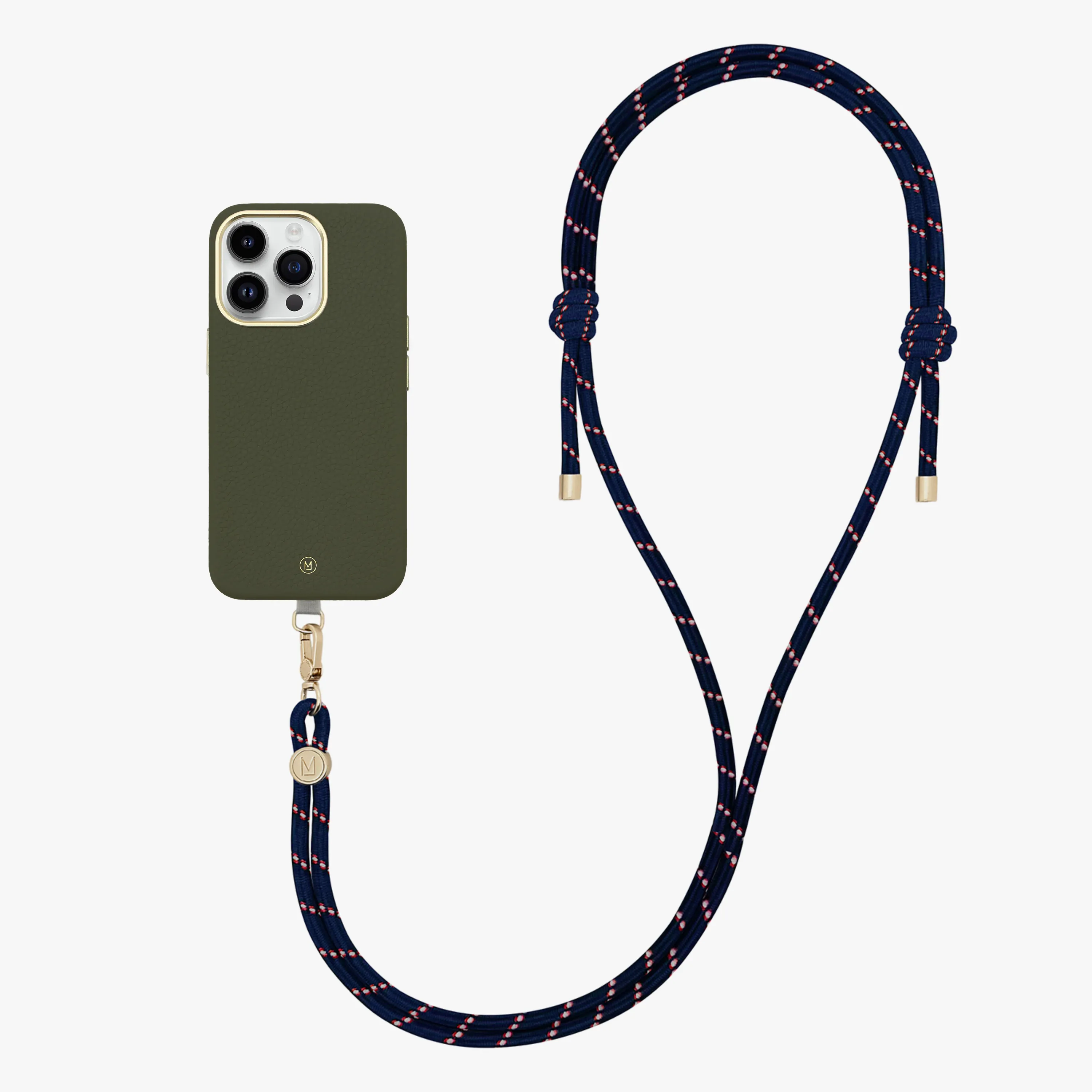 iPhone 16 Pro Max Leather MagSafe Case with Crossbody Rope Strap