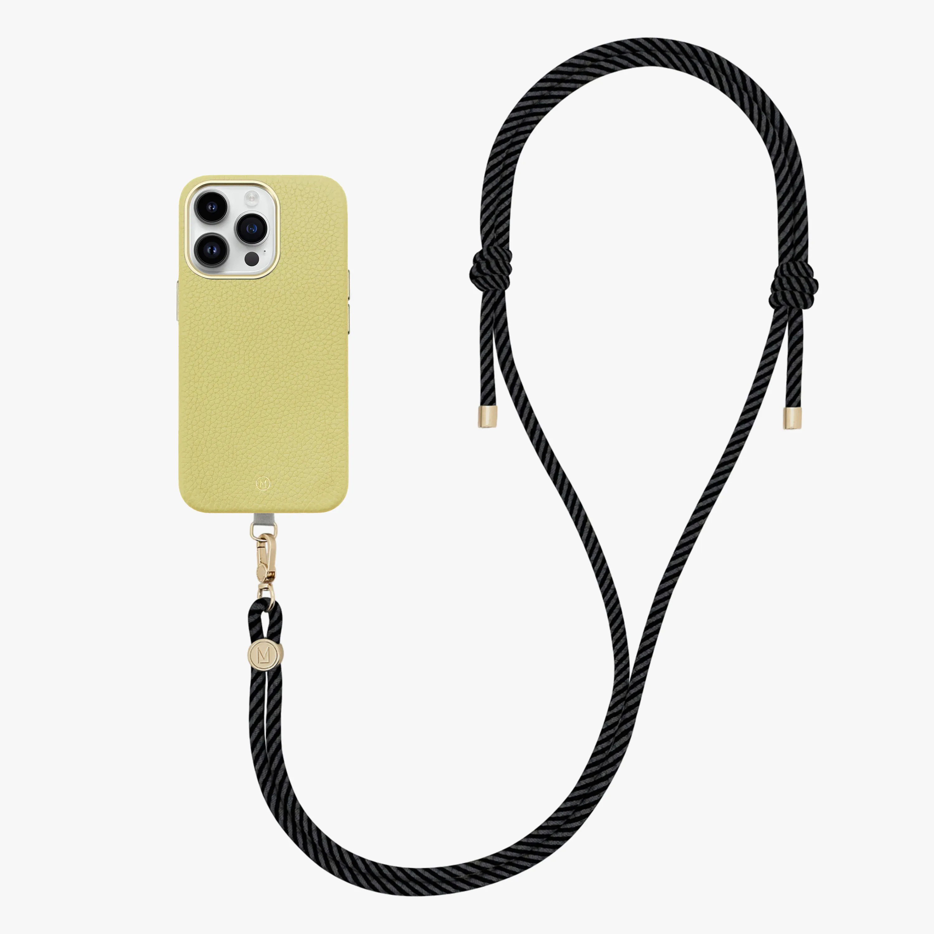 iPhone 16 Pro Max Leather MagSafe Case with Crossbody Rope Strap