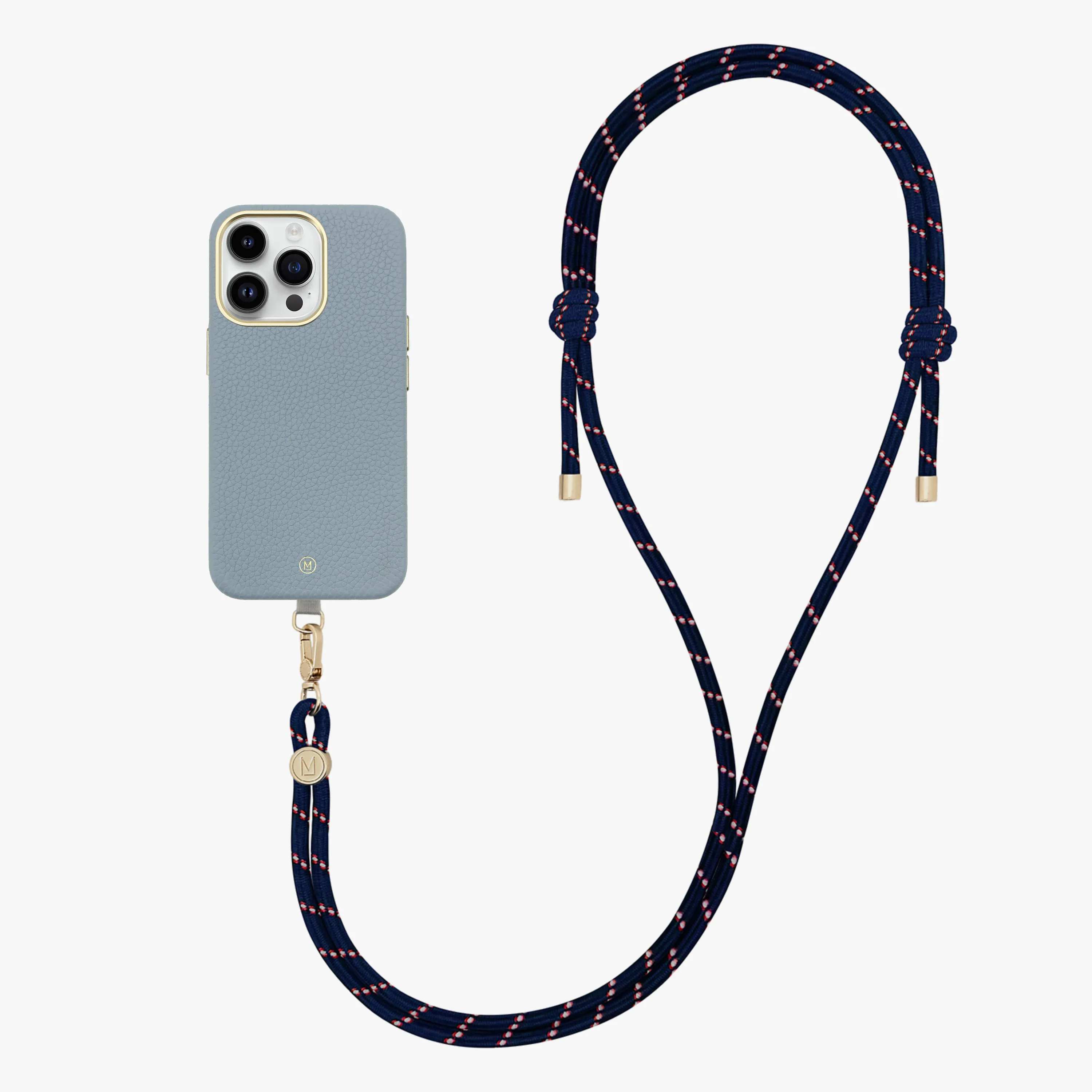 iPhone 16 Pro Max Leather MagSafe Case with Crossbody Rope Strap