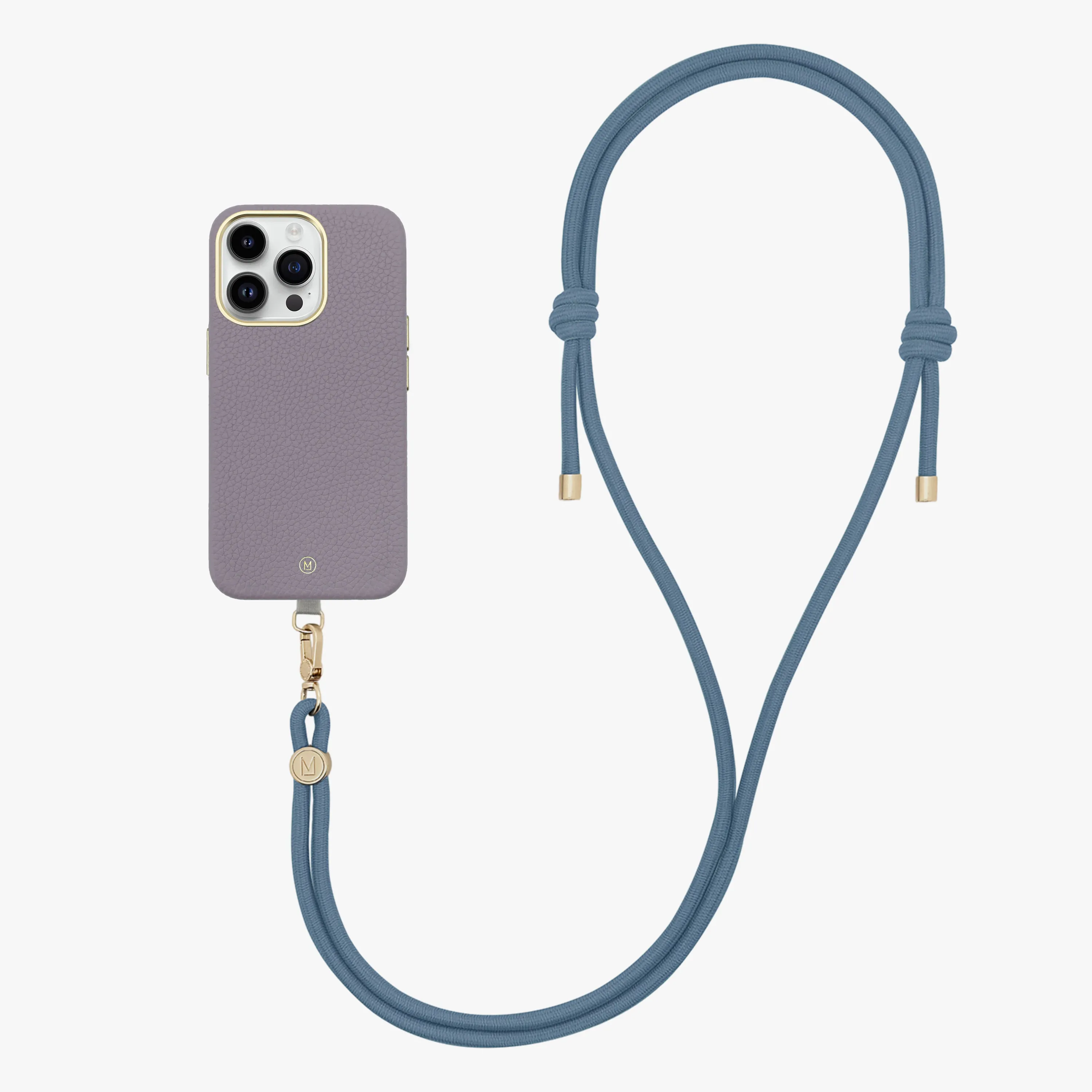 iPhone 16 Pro Max Leather MagSafe Case with Crossbody Rope Strap