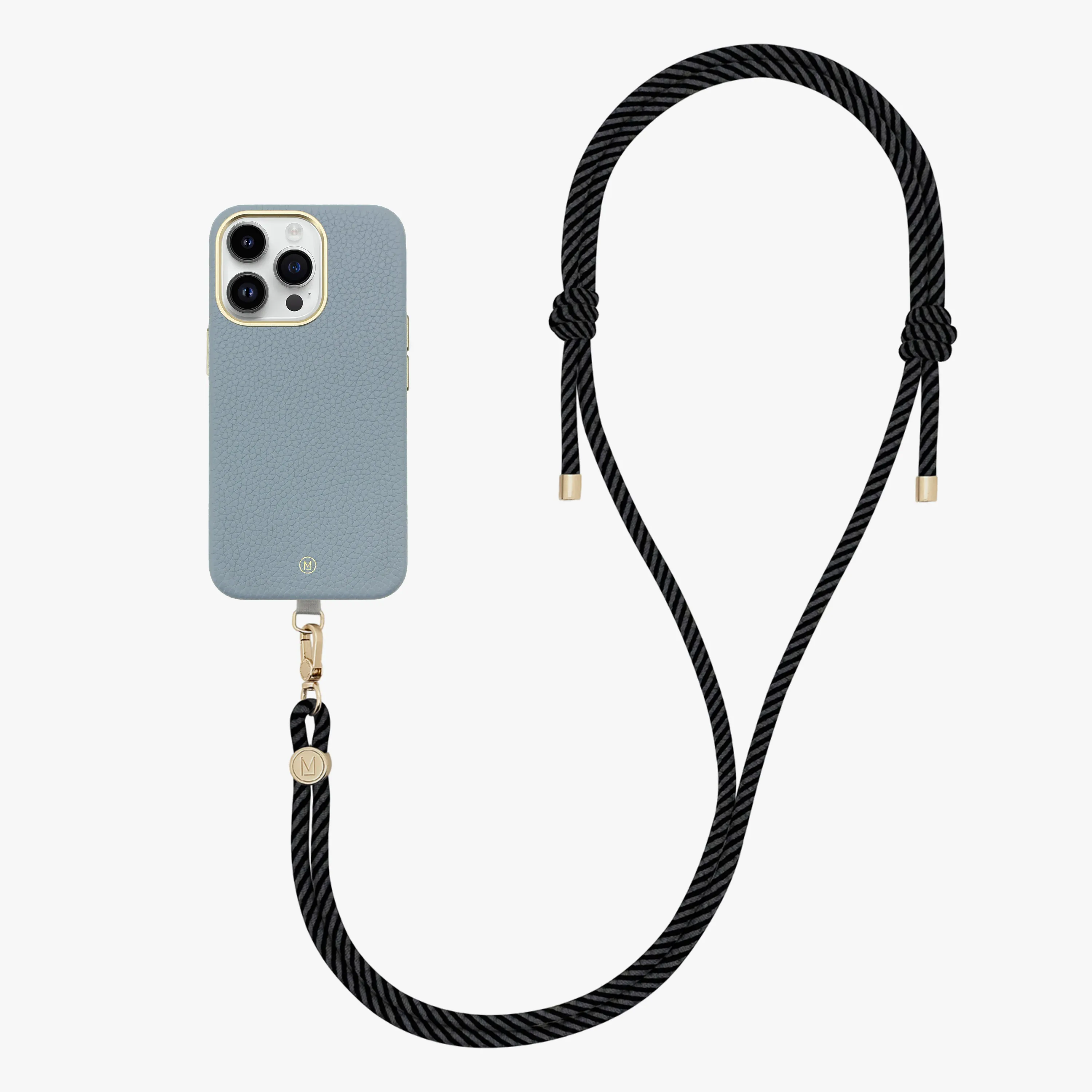 iPhone 16 Pro Max Leather MagSafe Case with Crossbody Rope Strap