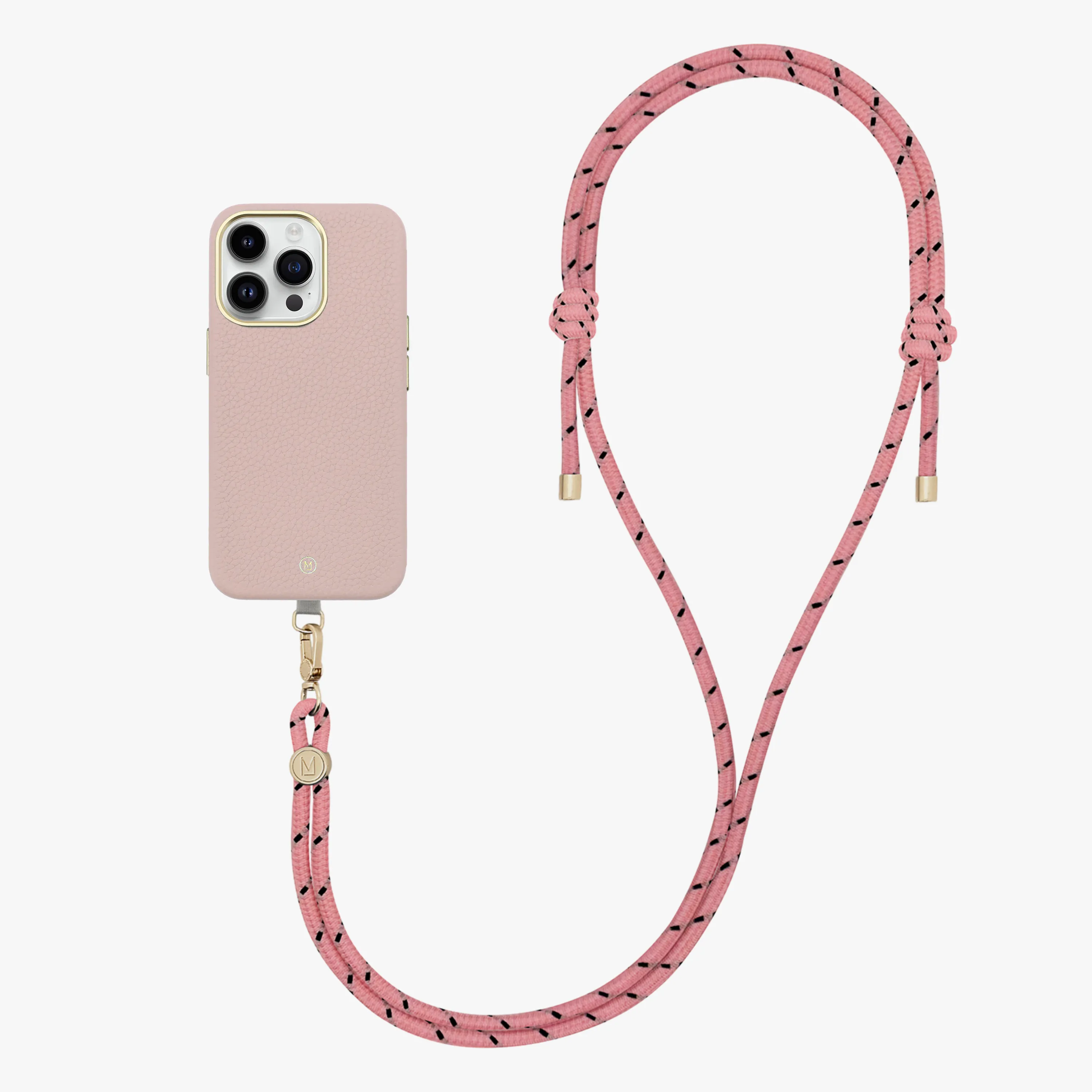 iPhone 16 Pro Max Leather MagSafe Case with Crossbody Rope Strap