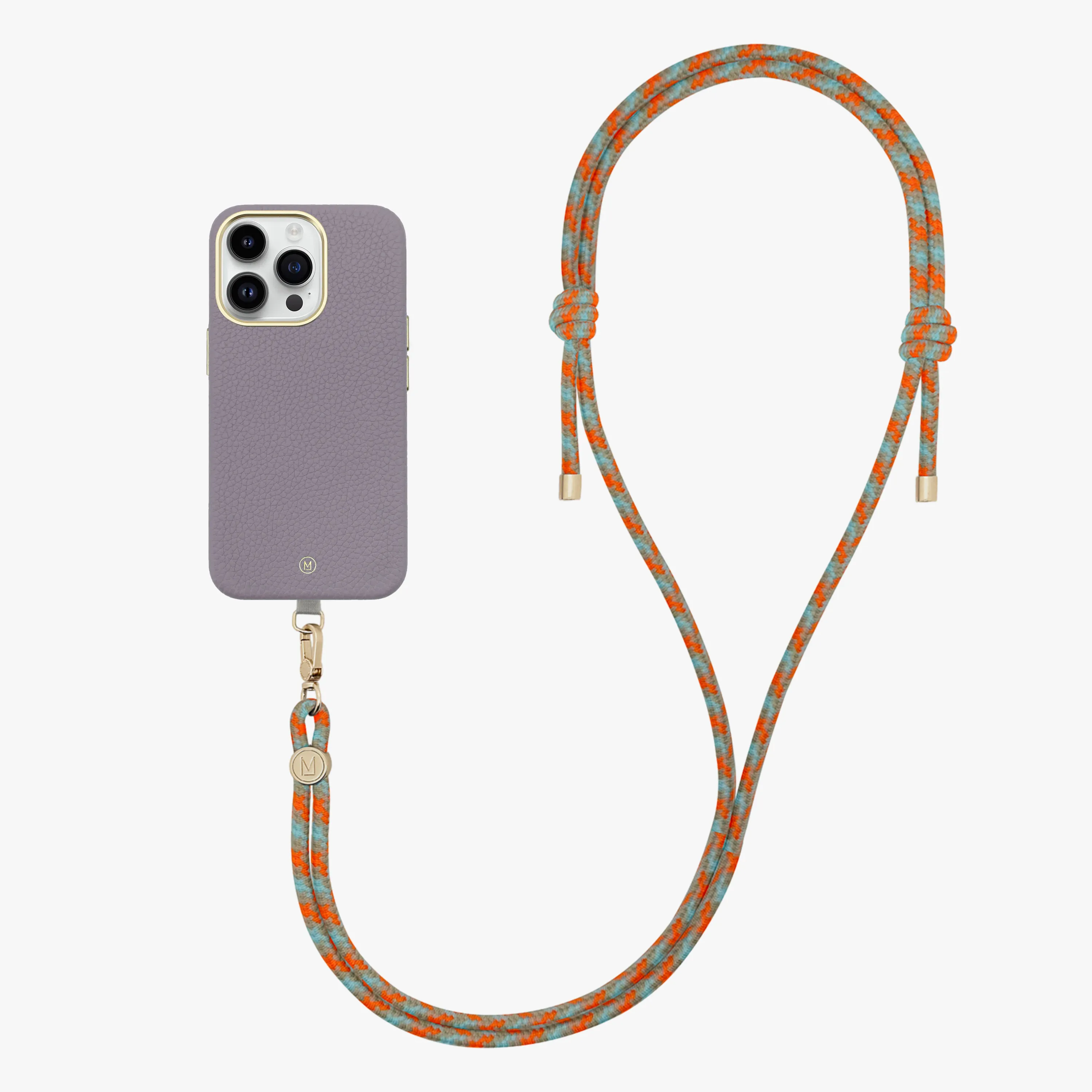 iPhone 16 Pro Max Leather MagSafe Case with Crossbody Rope Strap